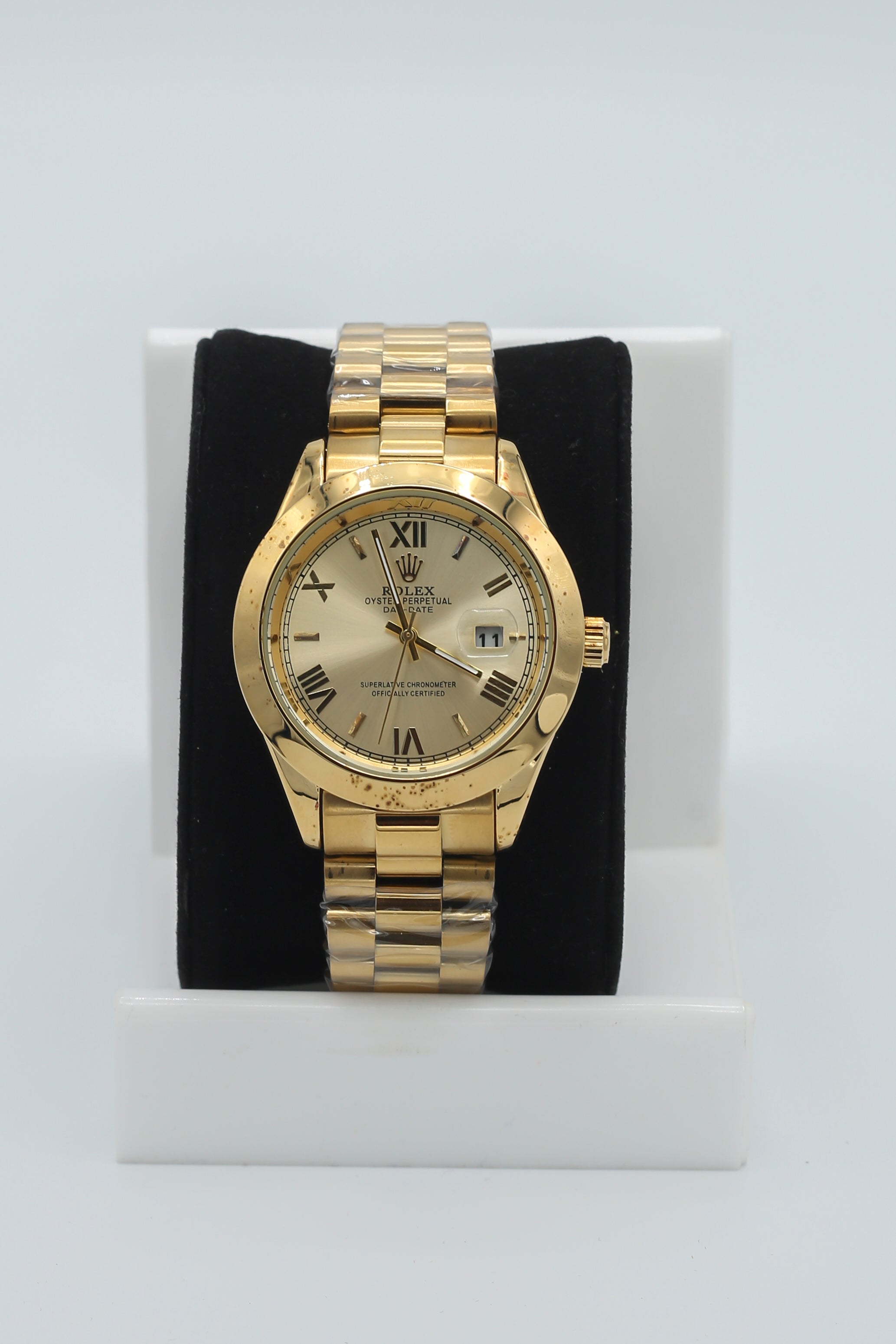 Rolex Oyster Perpetual Date Just Stainless Steel Golden Roman Dail Watch