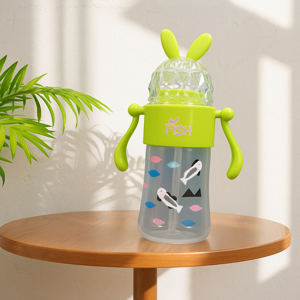 Fish Wide Neck Feeding Bottle With Handle 300 ml 0 Month+ BF-15