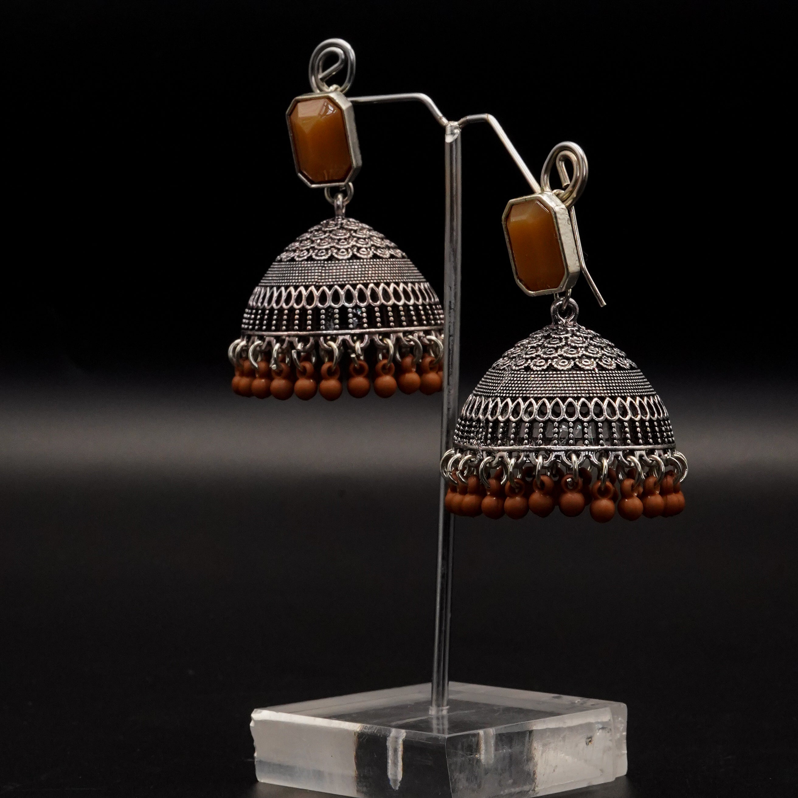 Fancy Round Women Silver Multicolur Earrings E-31