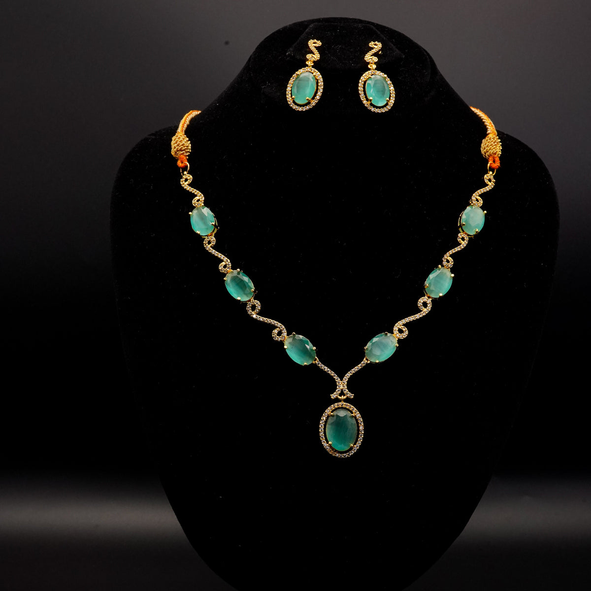 Stone Pendant with Earrings Set LS-53