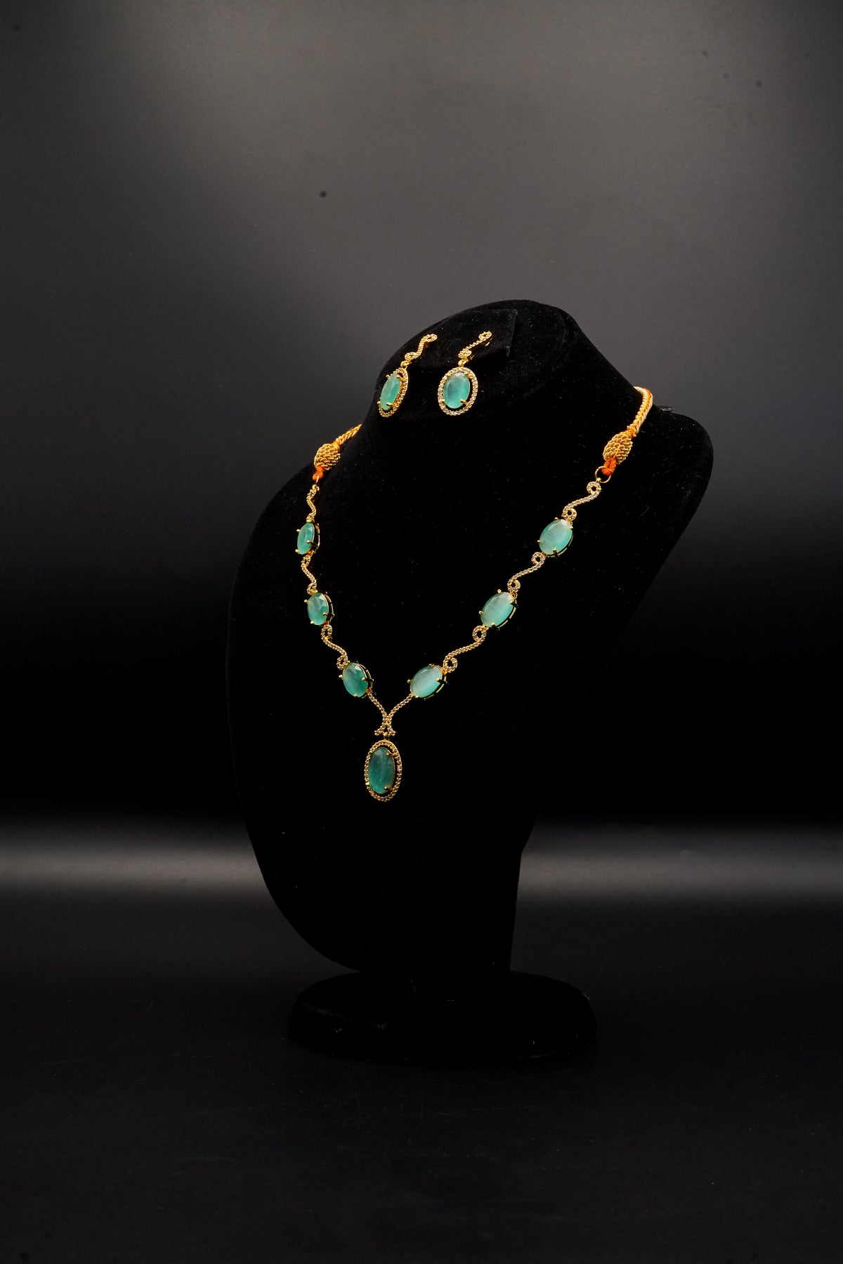 Stone Pendant with Earrings Set LS-53