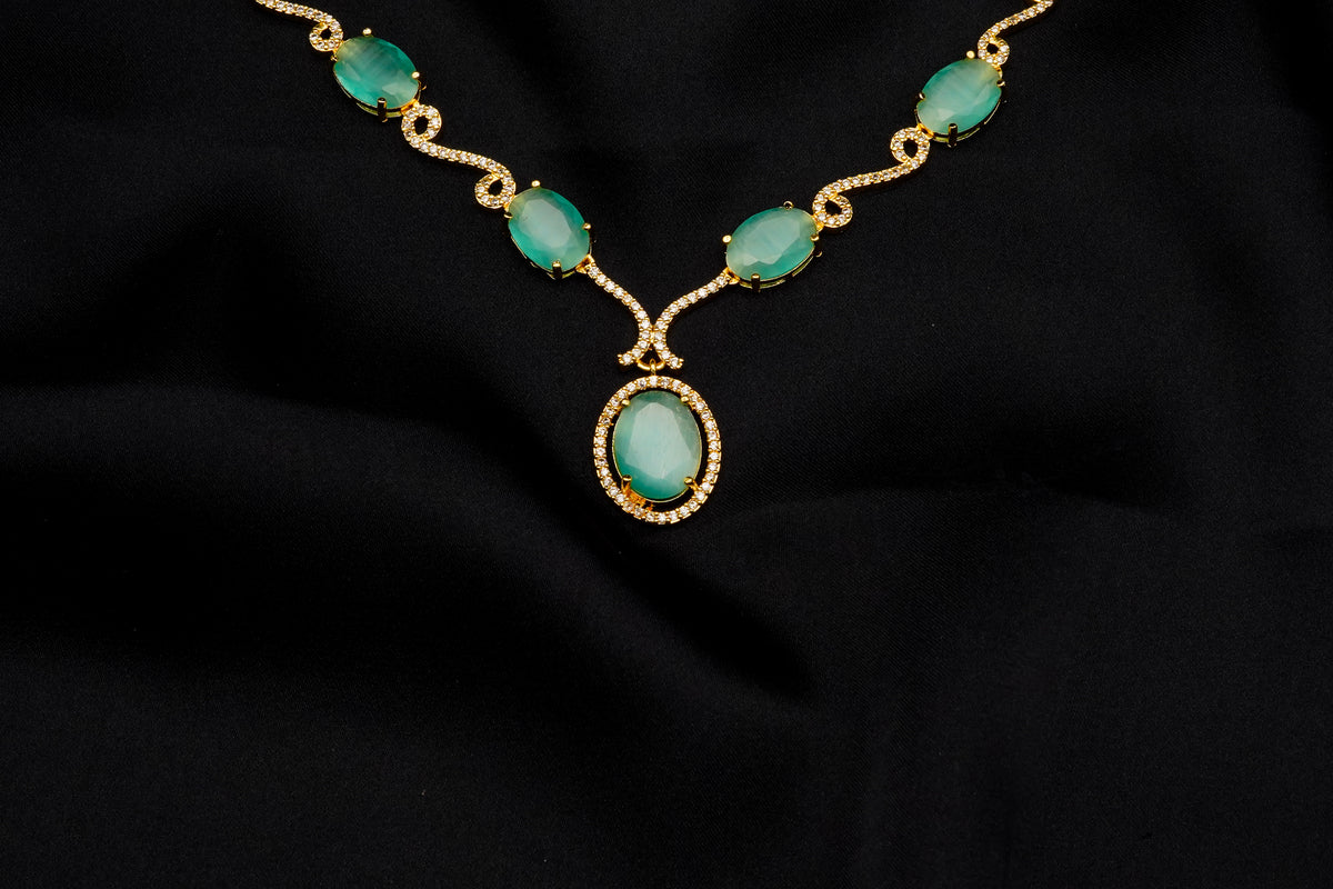 Stone Pendant with Earrings Set LS-53
