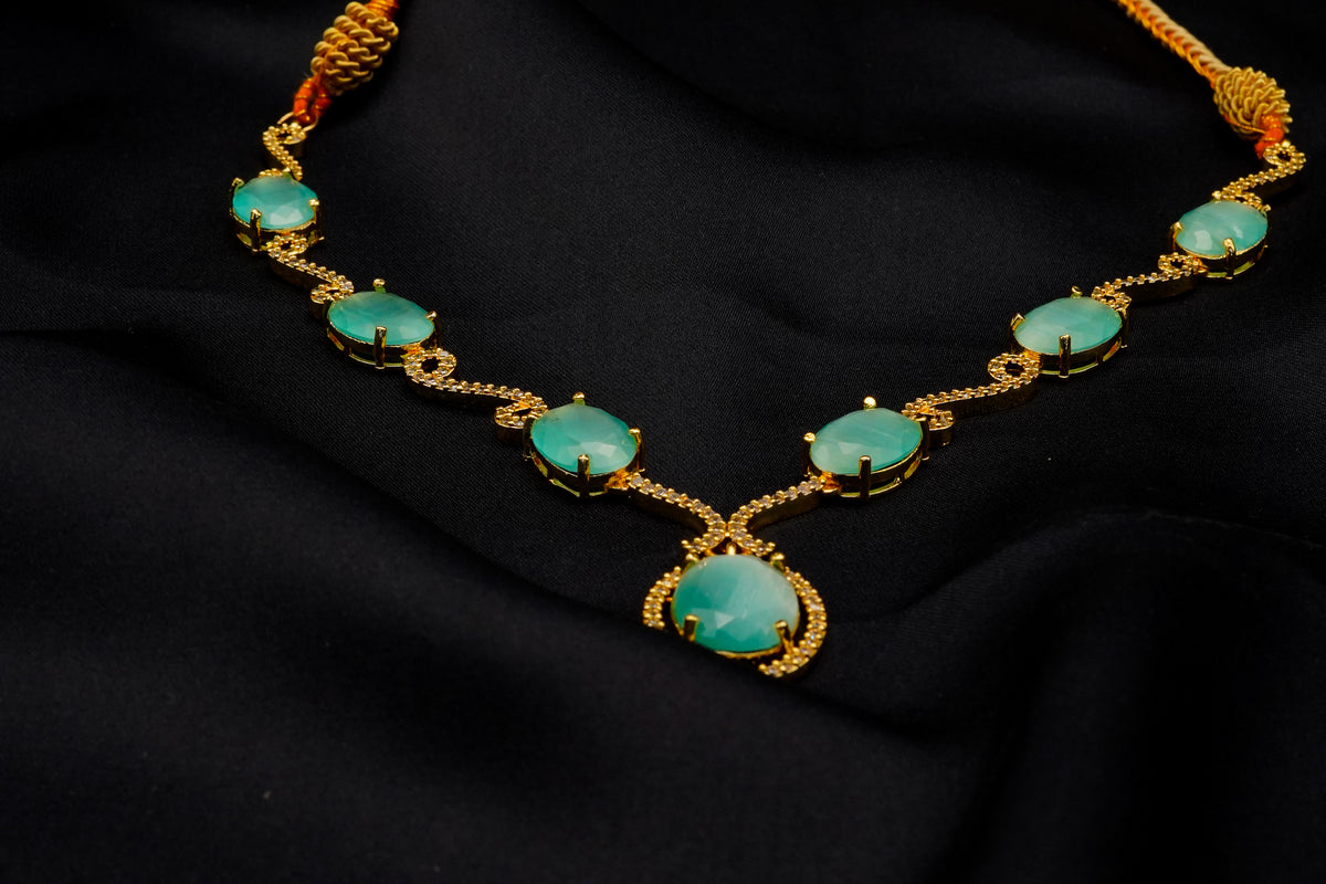 Stone Pendant with Earrings Set LS-53