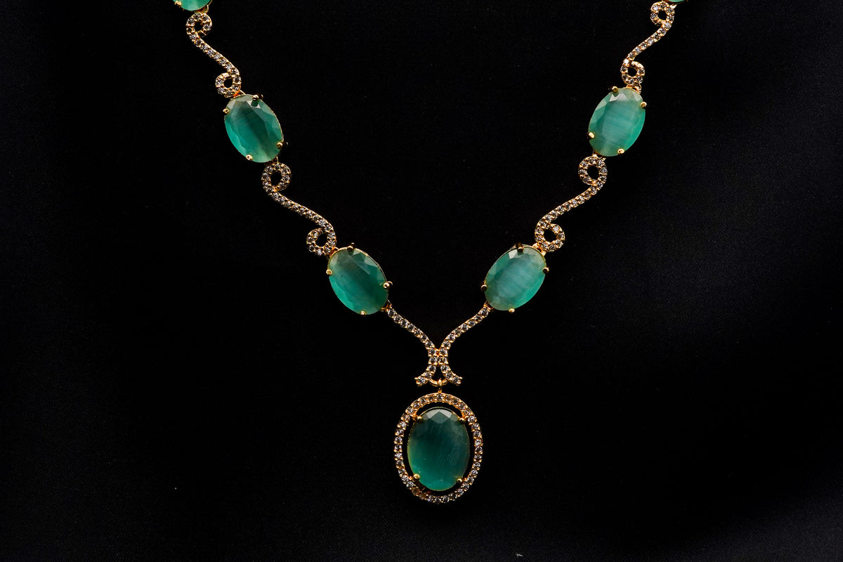 Stone Pendant with Earrings Set LS-53