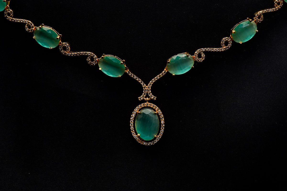 Stone Pendant with Earrings Set LS-53