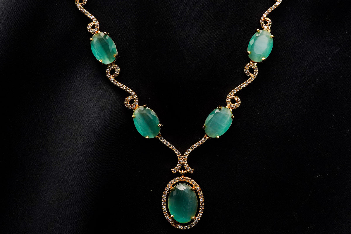 Stone Pendant with Earrings Set LS-53