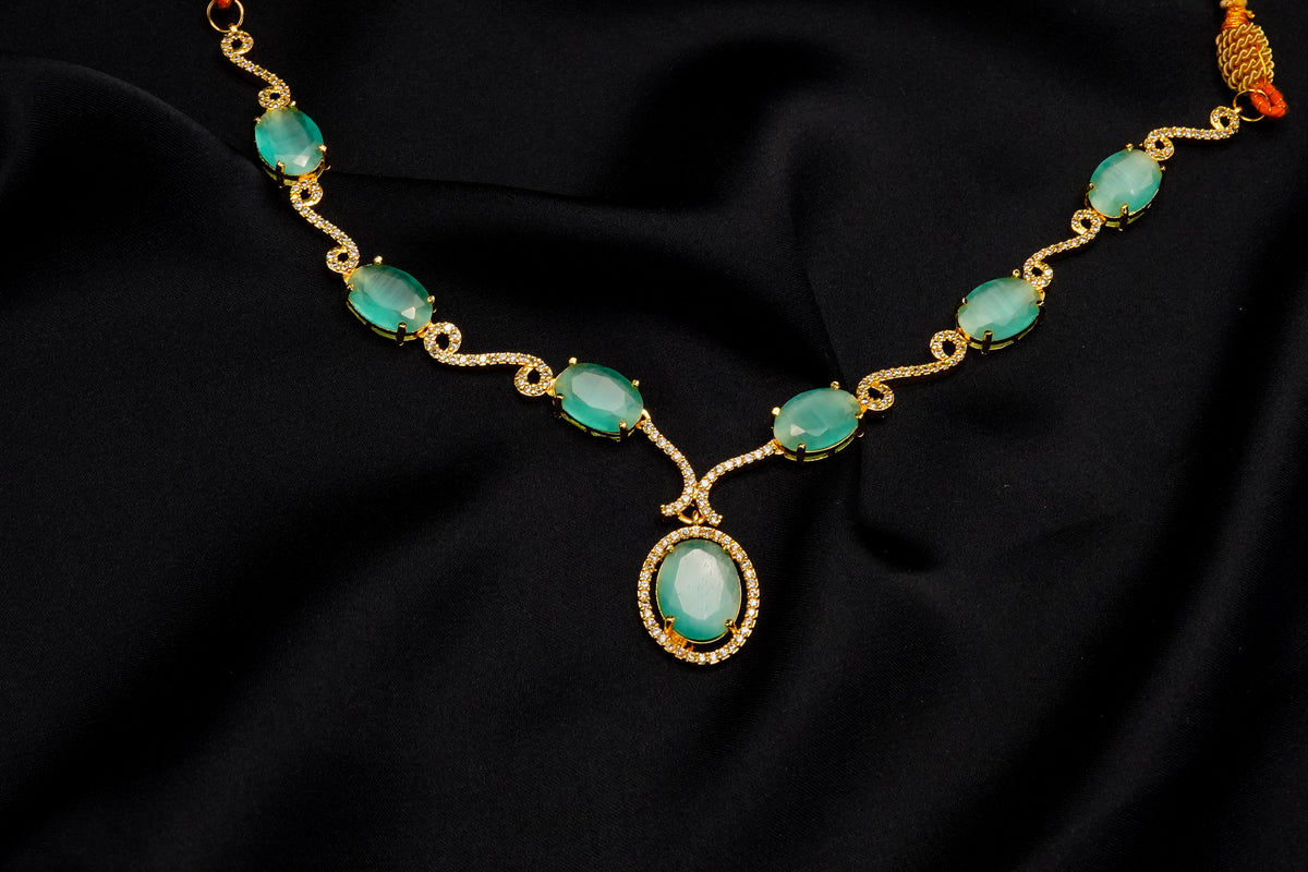 Stone Pendant with Earrings Set LS-53
