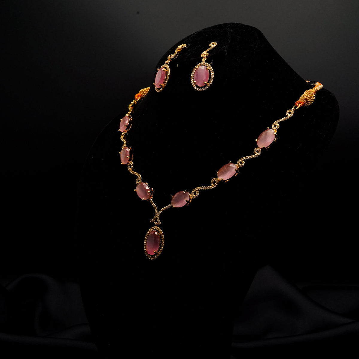 Stone Pendant with Earrings Set LS-52