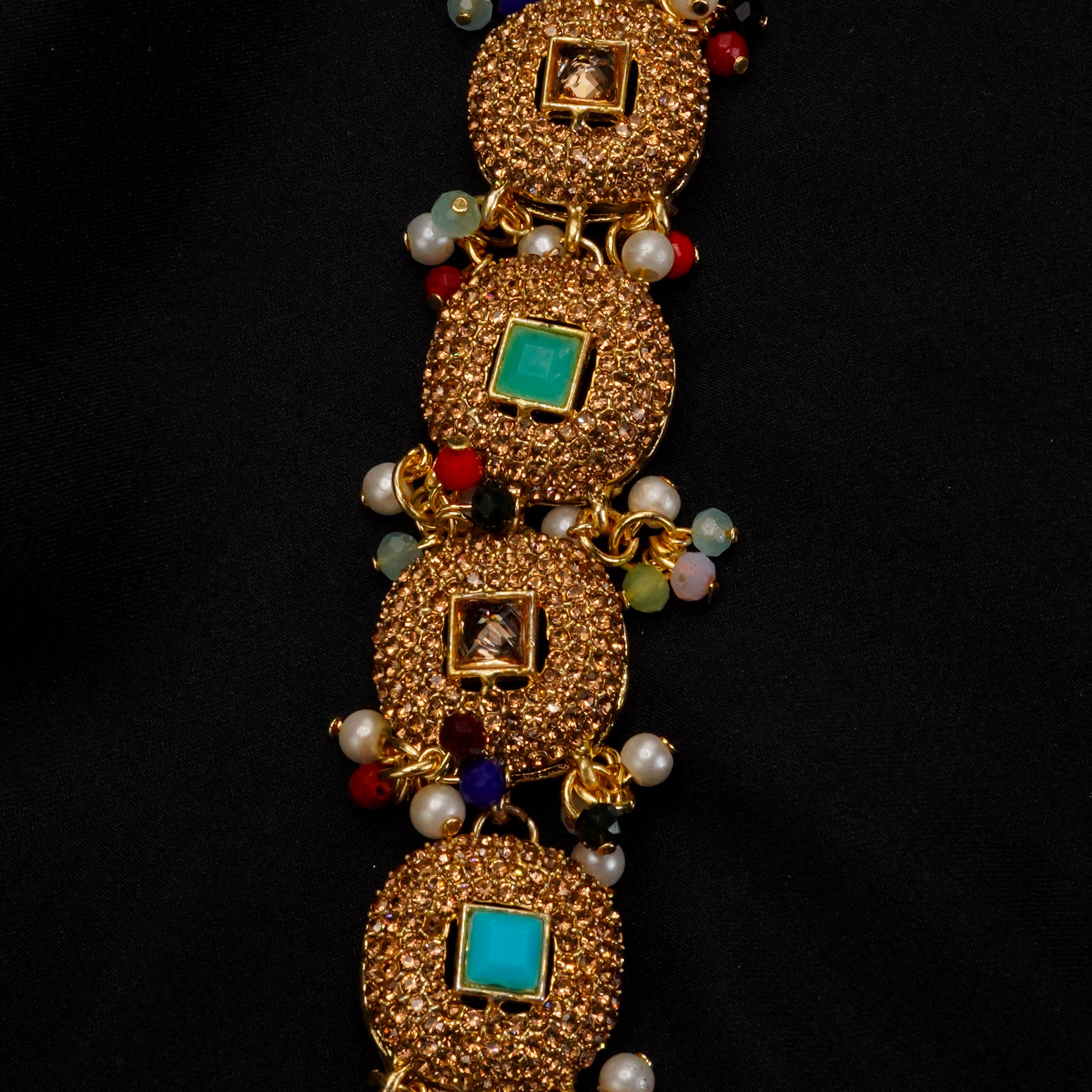 Golden with Multiple Stone Jewellery Set JS-02