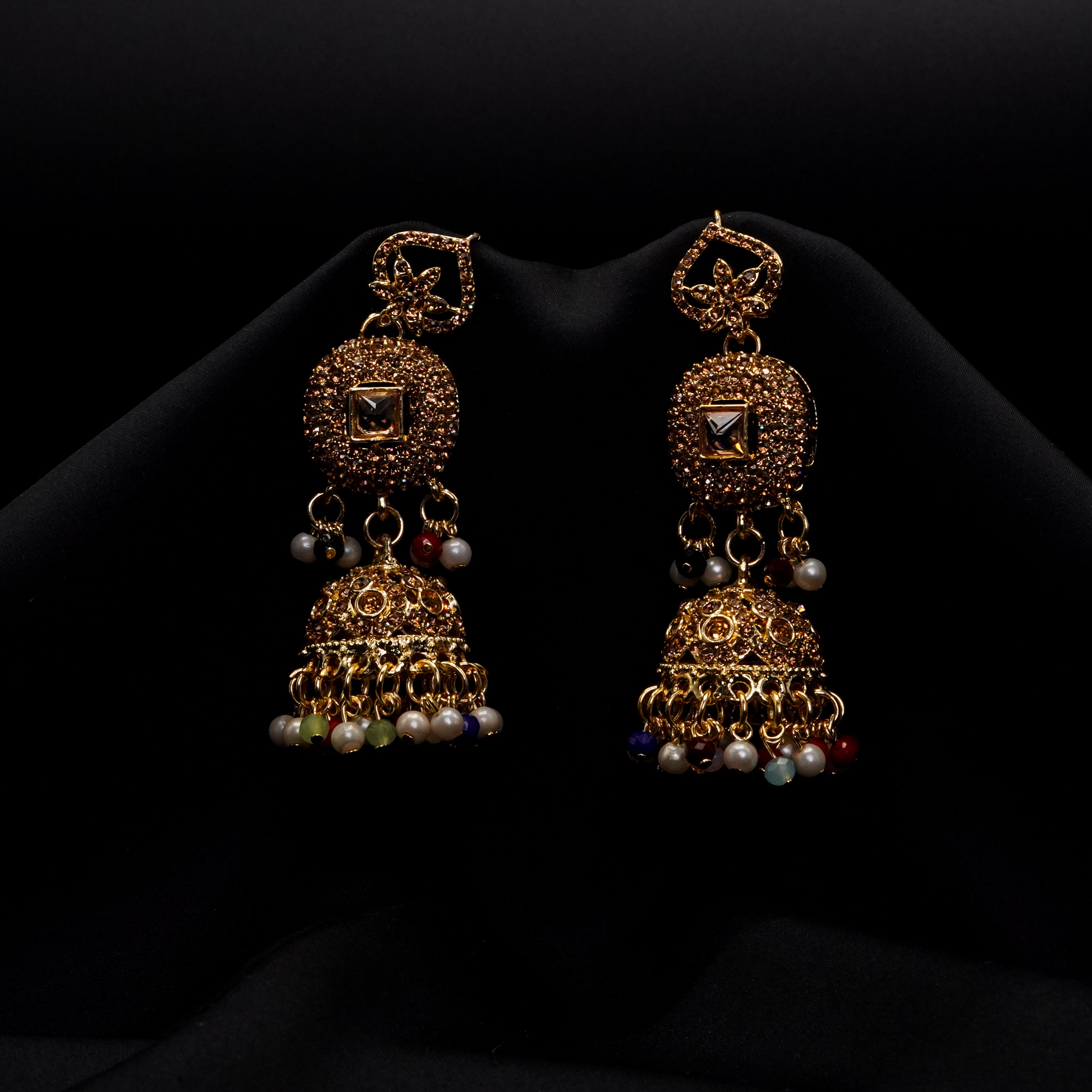 Golden with Multiple Stone Jewellery Set JS-02