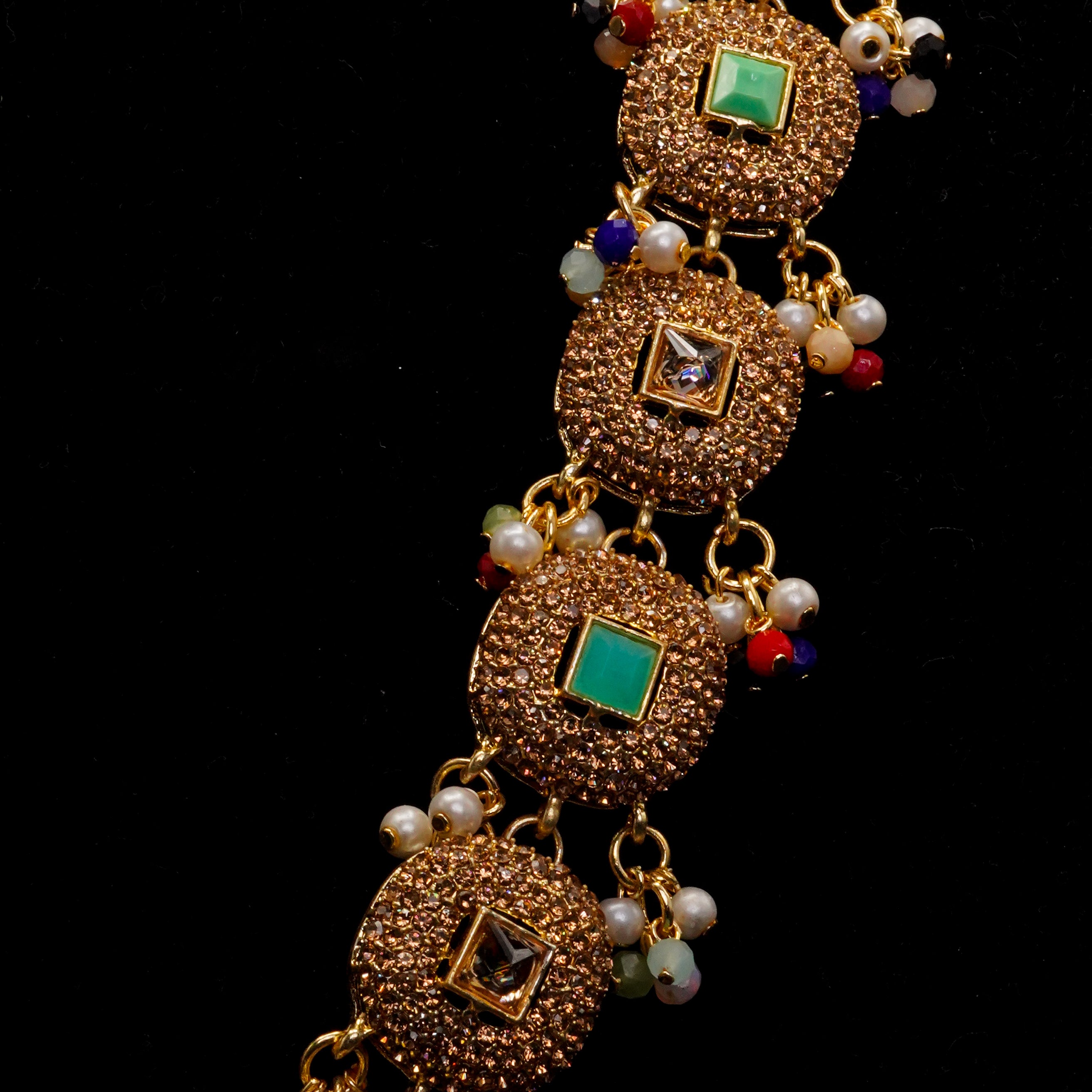 Golden with Multiple Stone Jewellery Set JS-02