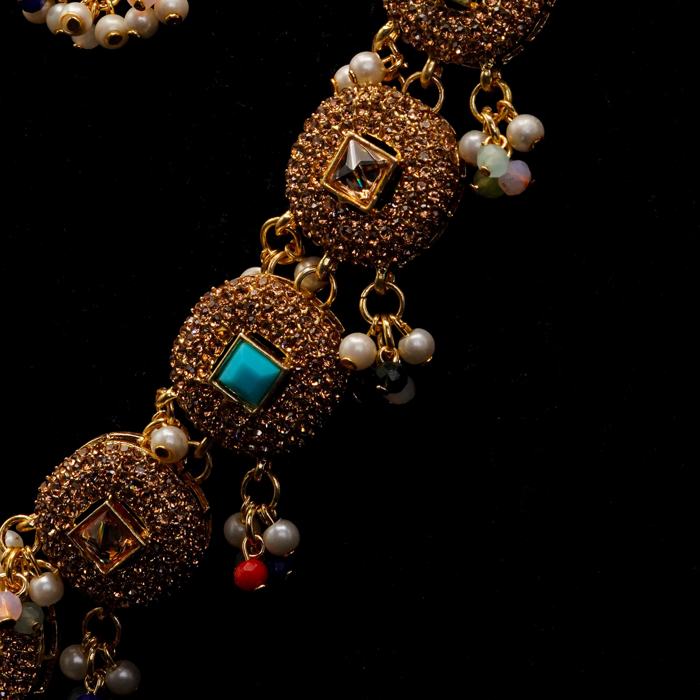 Golden with Multiple Stone Jewellery Set JS-02