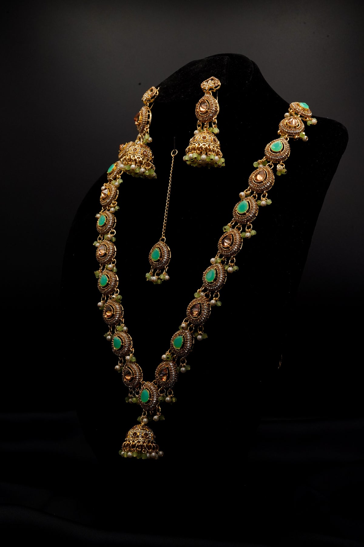Golden with Multiple Stone Jewellery Set JS-09