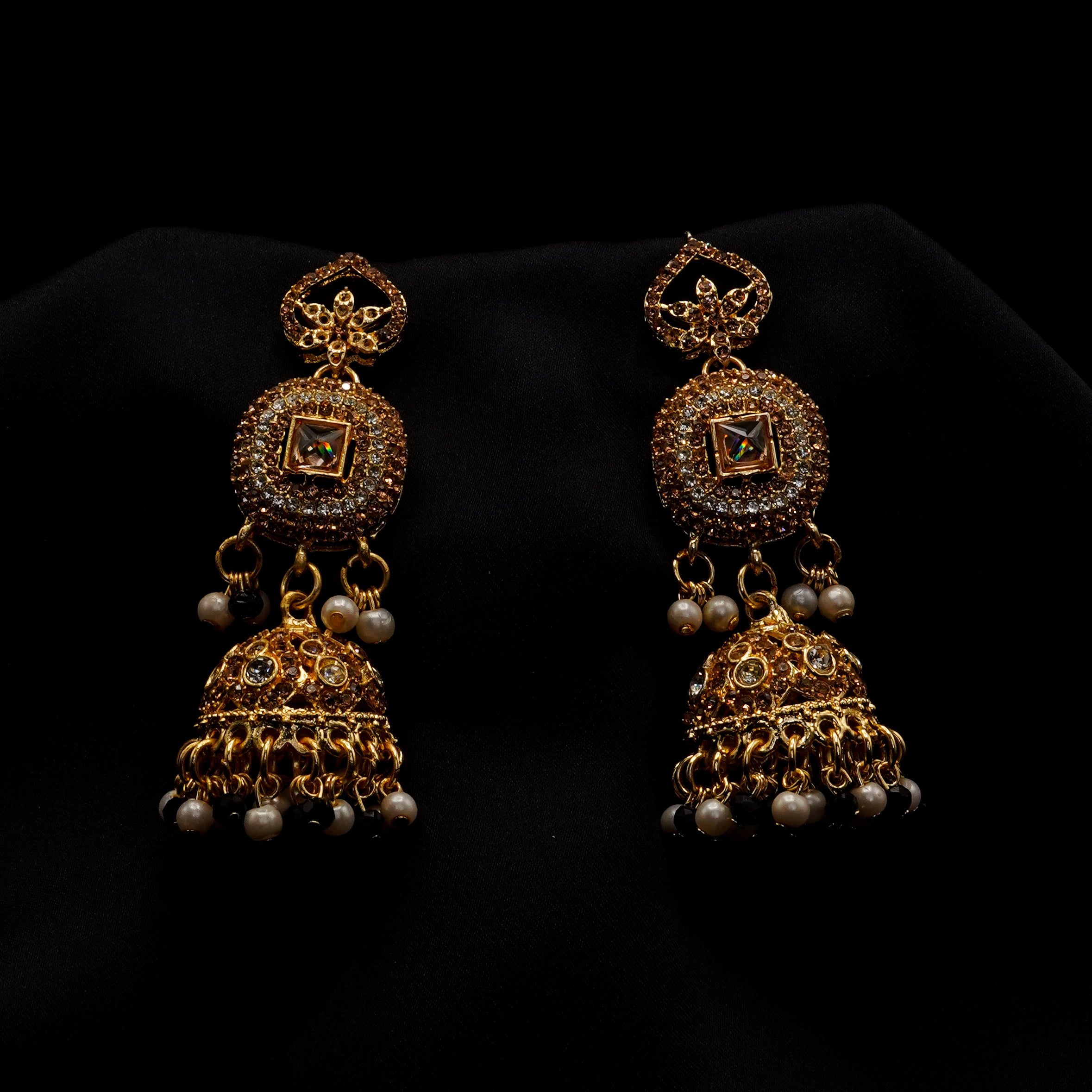 Golden with Multiple Stone Jewellery Set JS-02