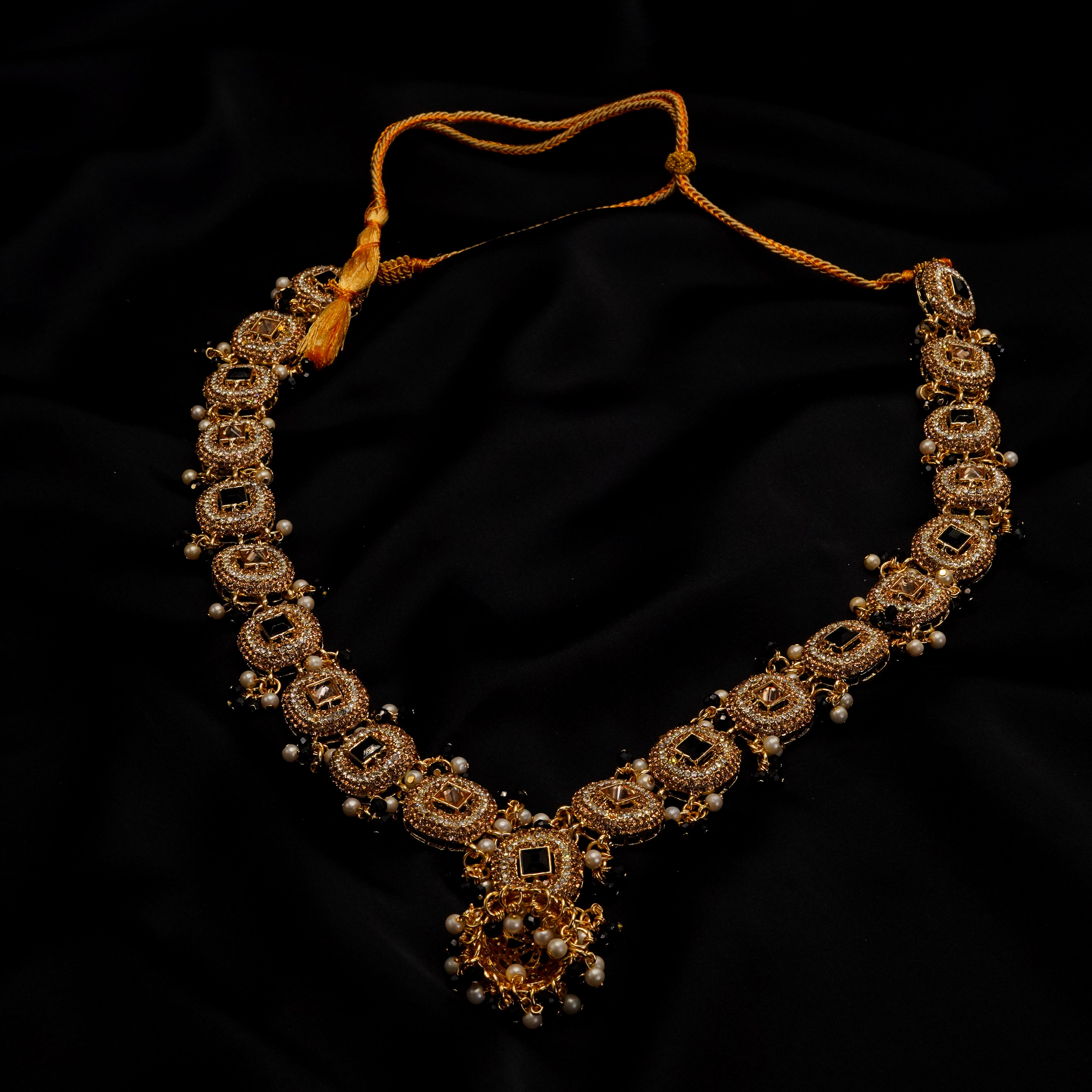 Golden with Multiple Stone Jewellery Set JS-02