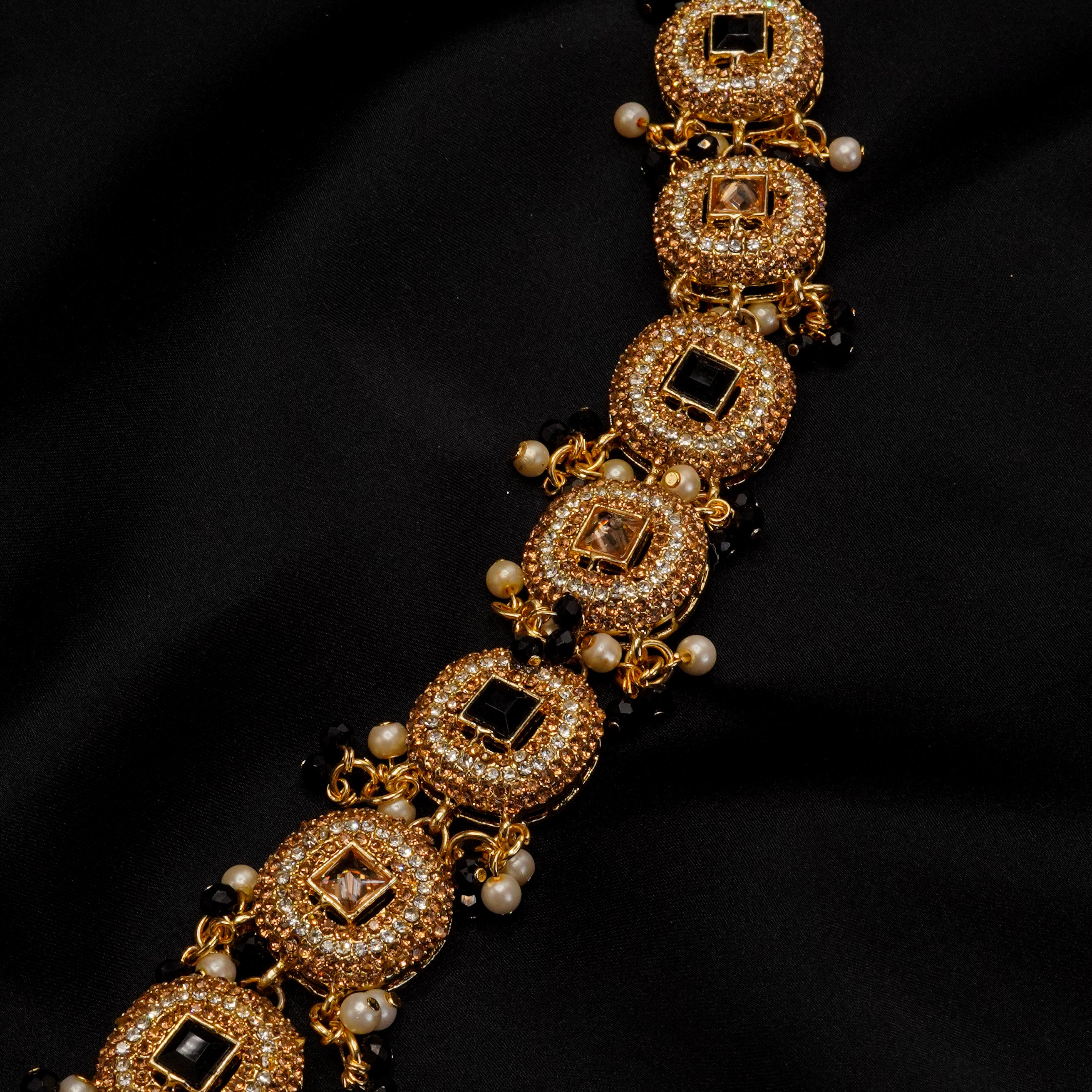 Golden with Multiple Stone Jewellery Set JS-02