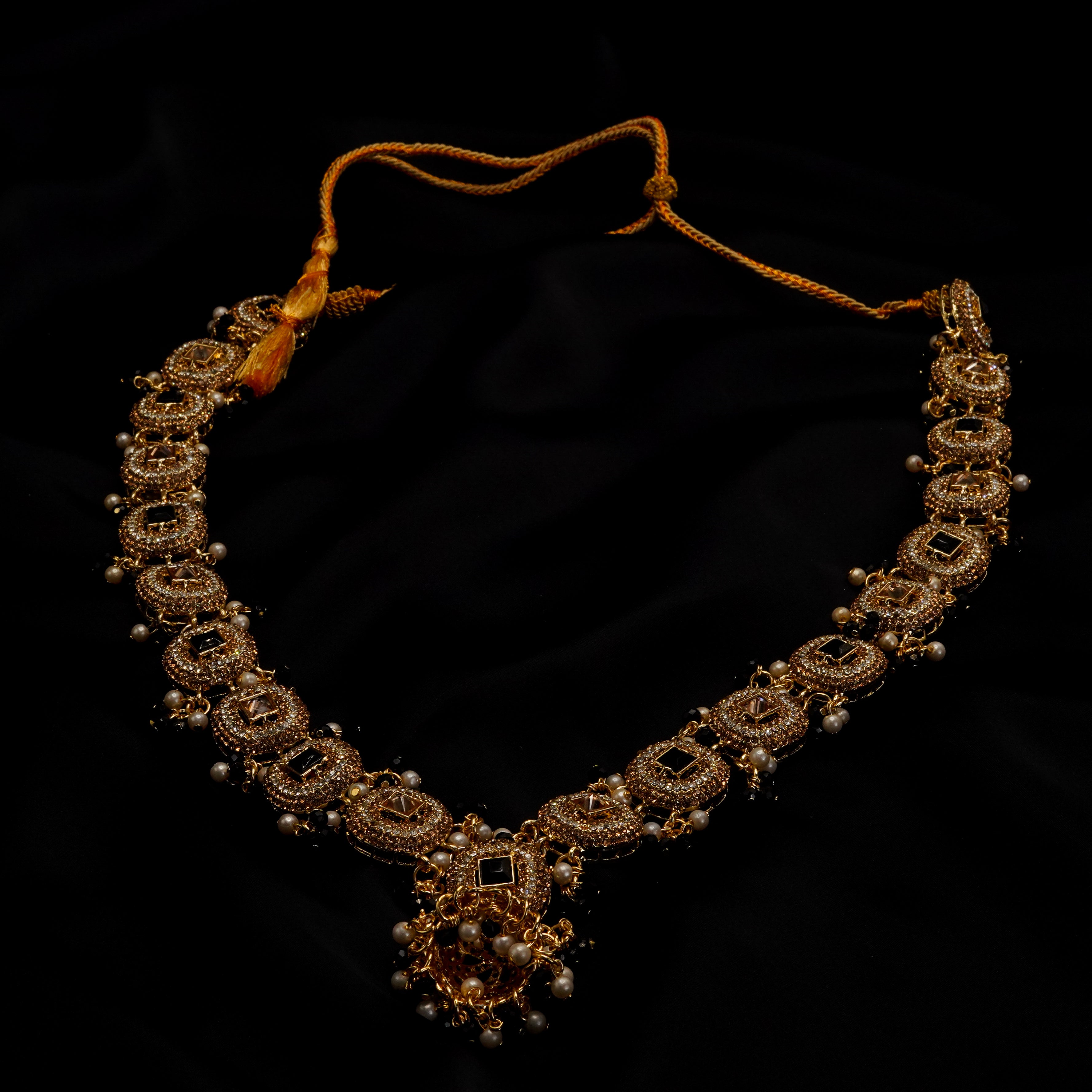 Golden with Multiple Stone Jewellery Set JS-02
