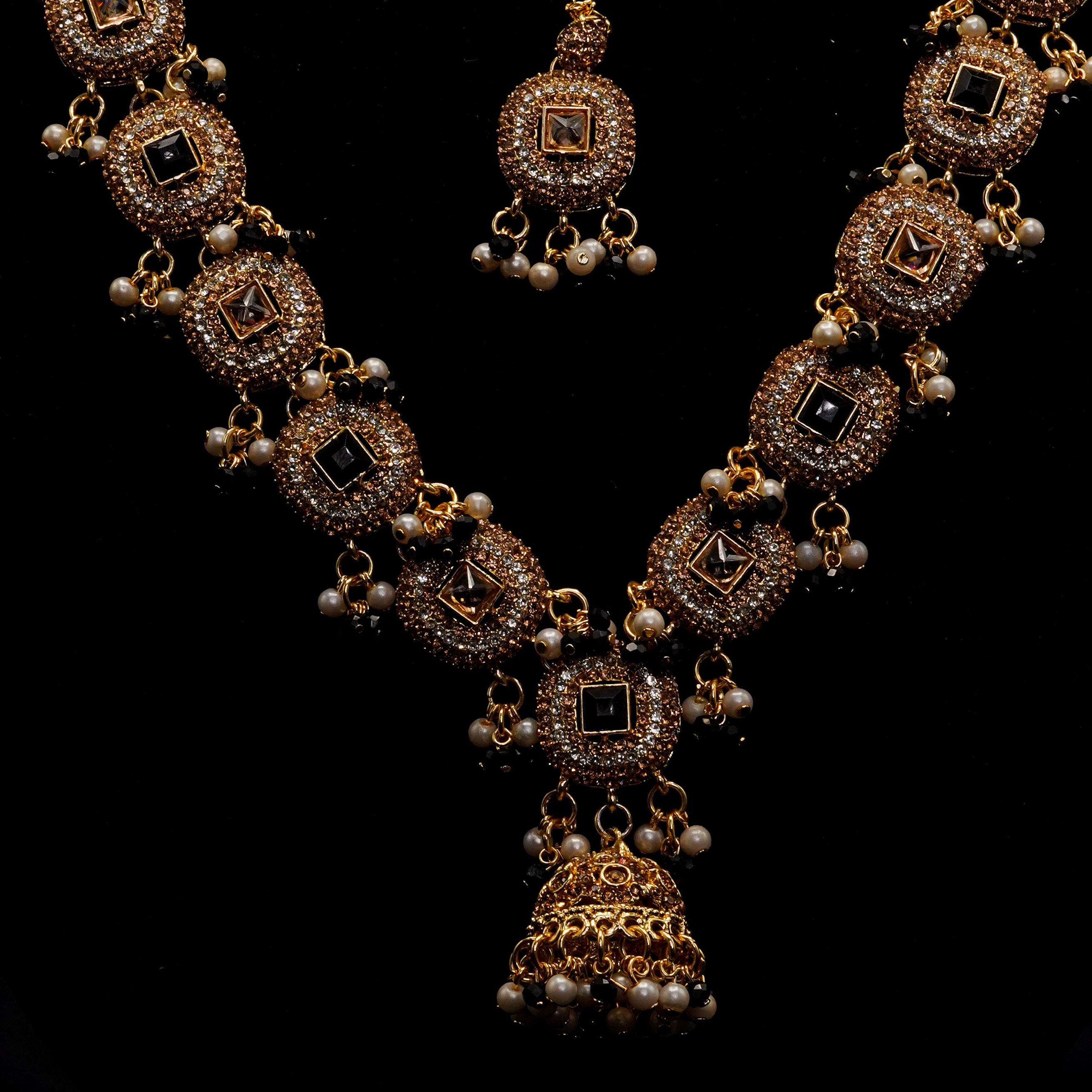 Golden with Multiple Stone Jewellery Set JS-02