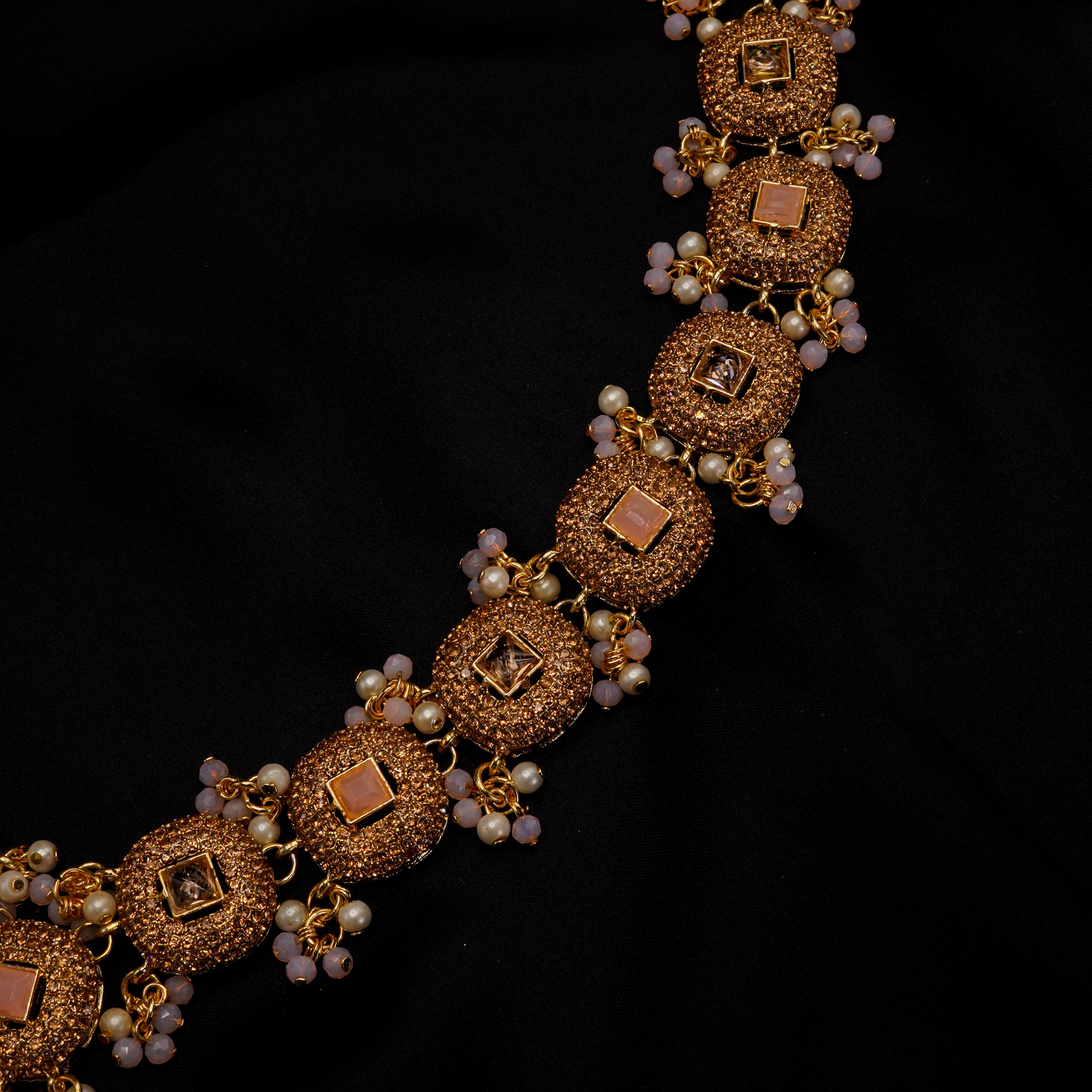 Golden with Multiple Stone Jewellery Set JS-02
