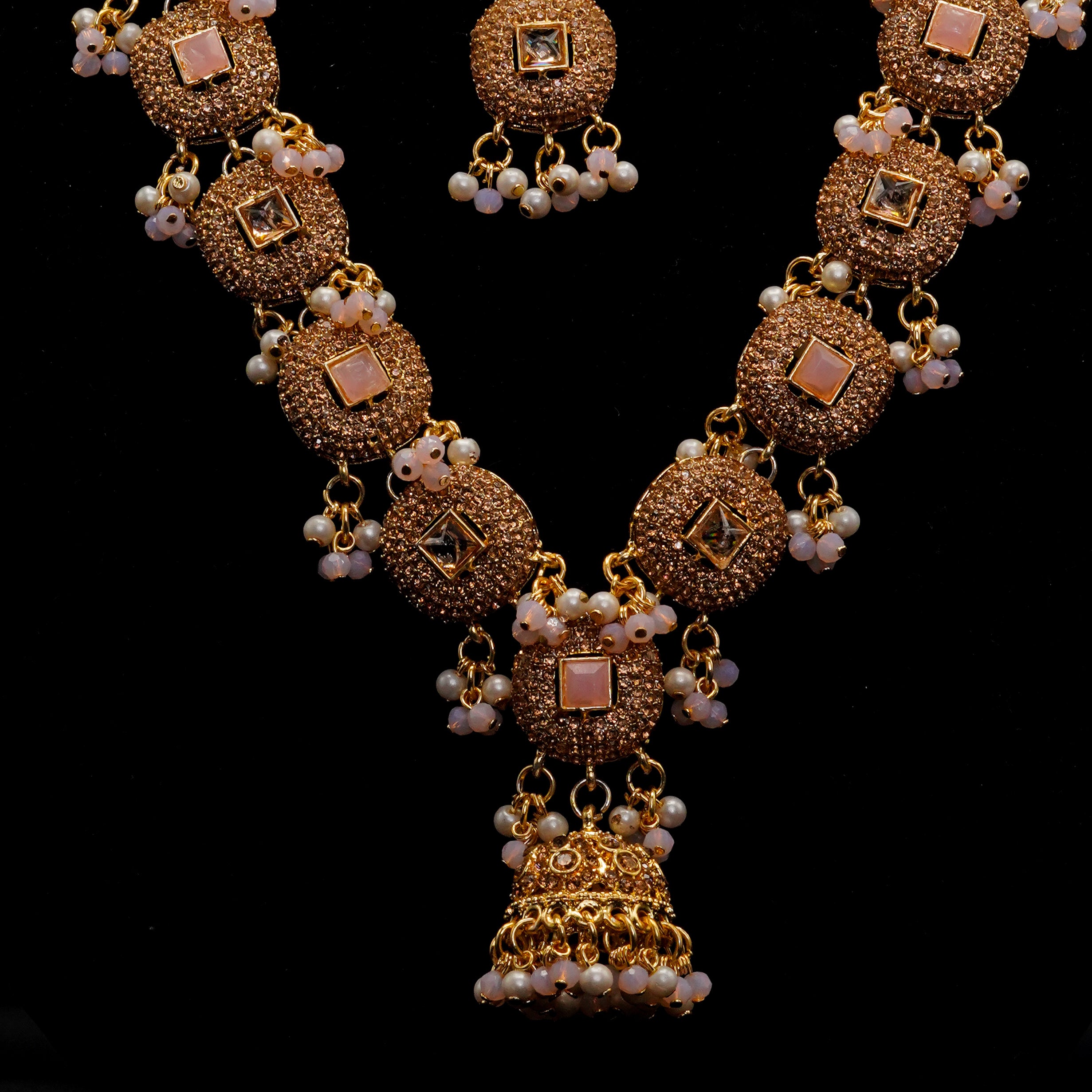 Golden with Multiple Stone Jewellery Set JS-02