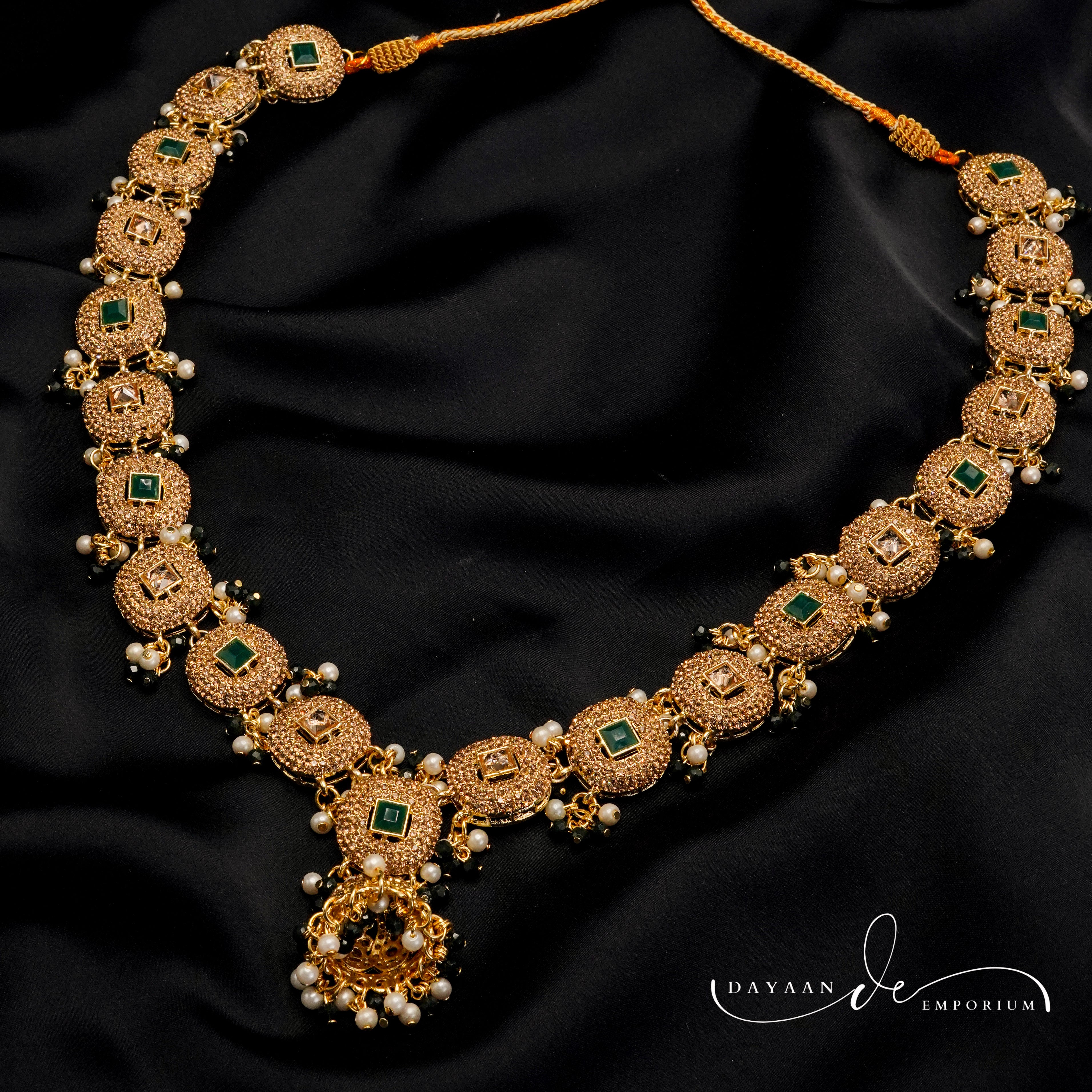 Golden with Multiple Stone Jewellery Set JS-02