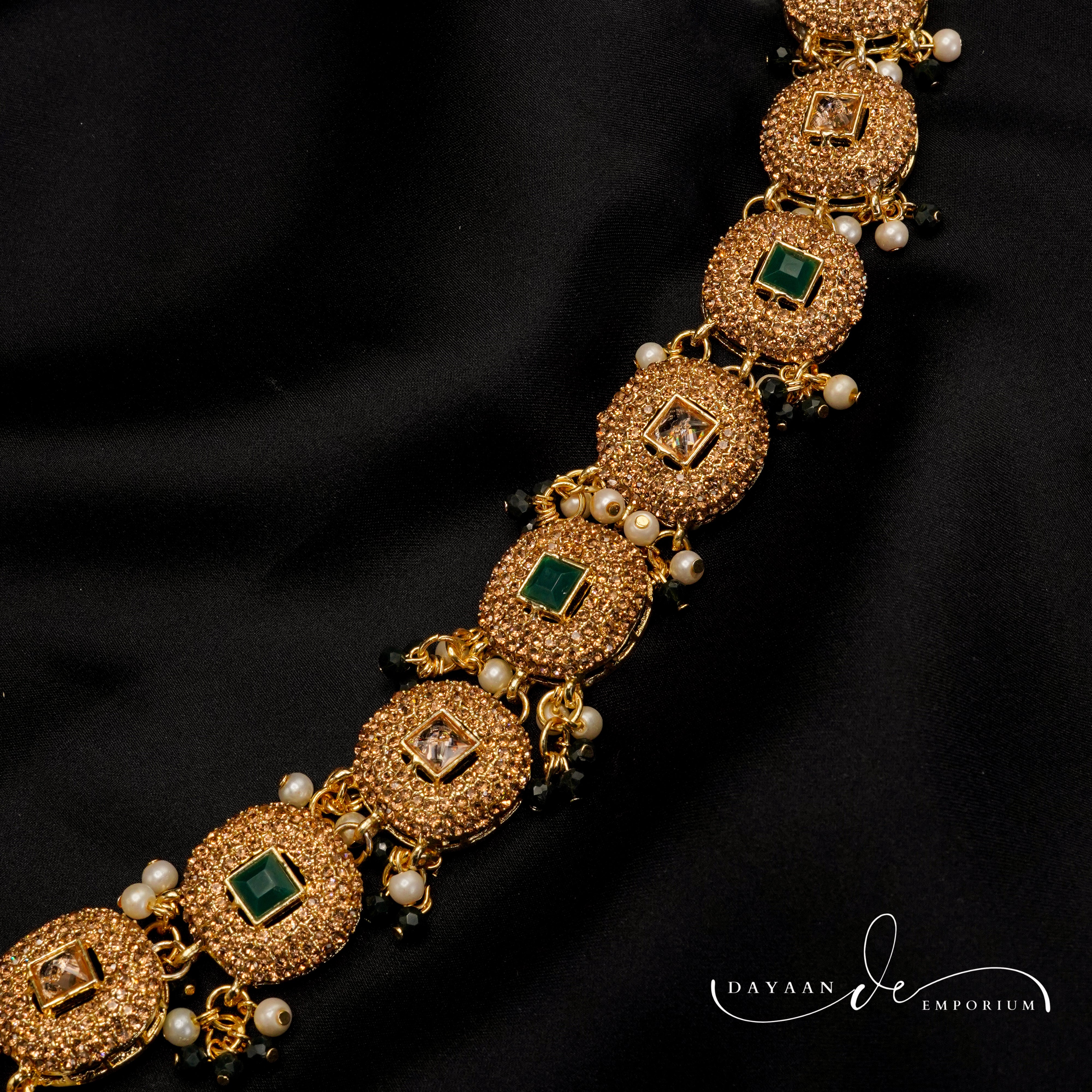 Golden with Multiple Stone Jewellery Set JS-02