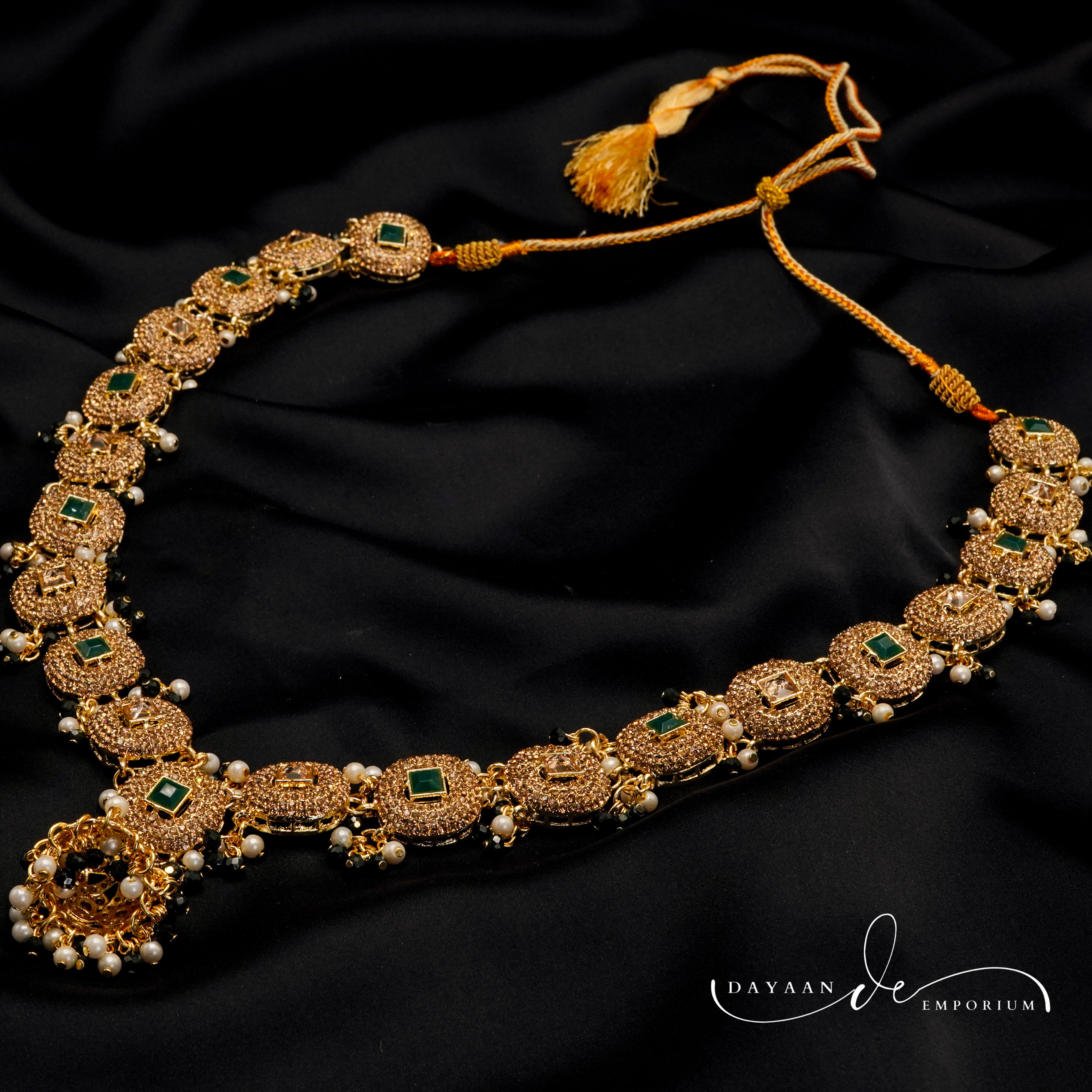 Golden with Multiple Stone Jewellery Set JS-02