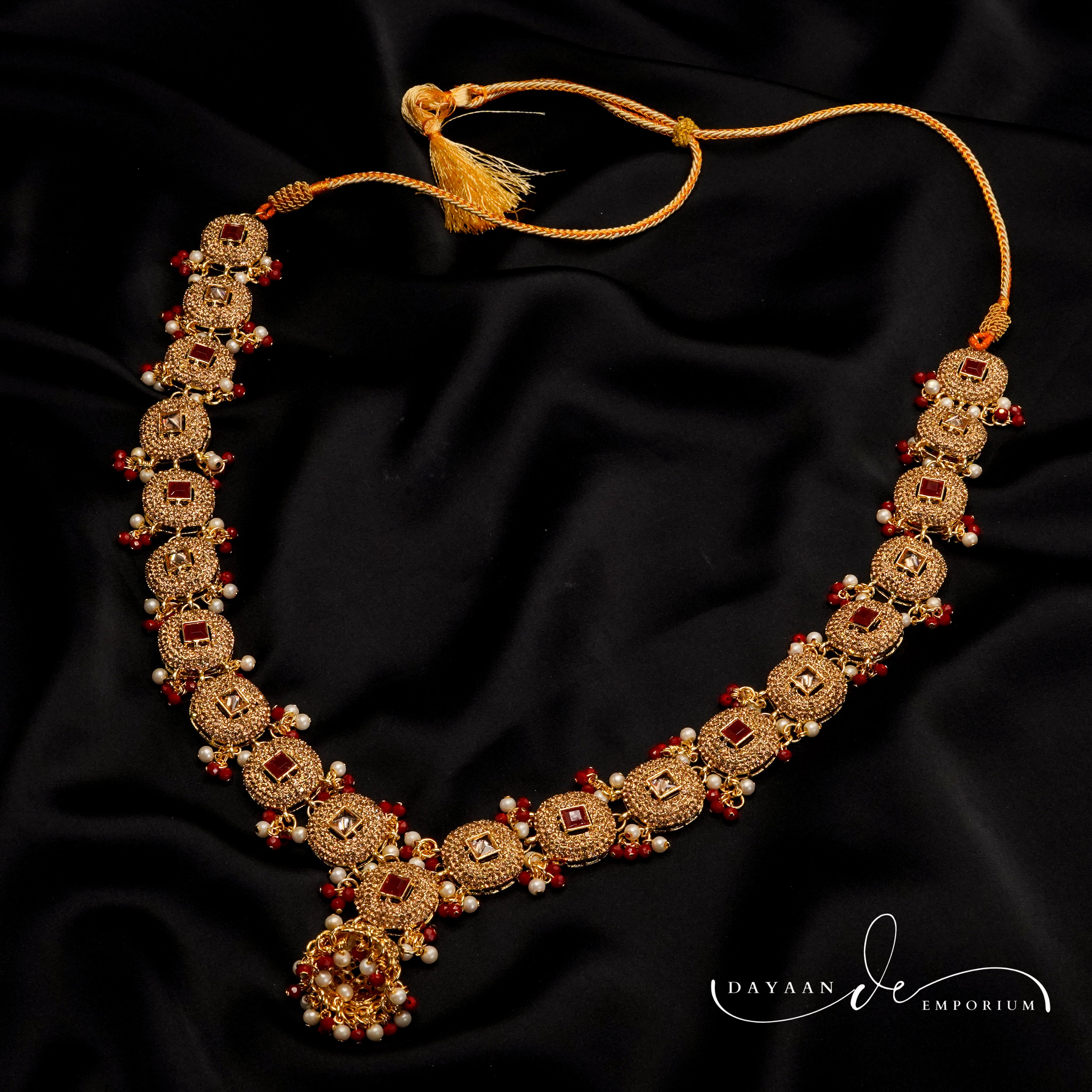 Golden with Multiple Stone Jewellery Set JS-02