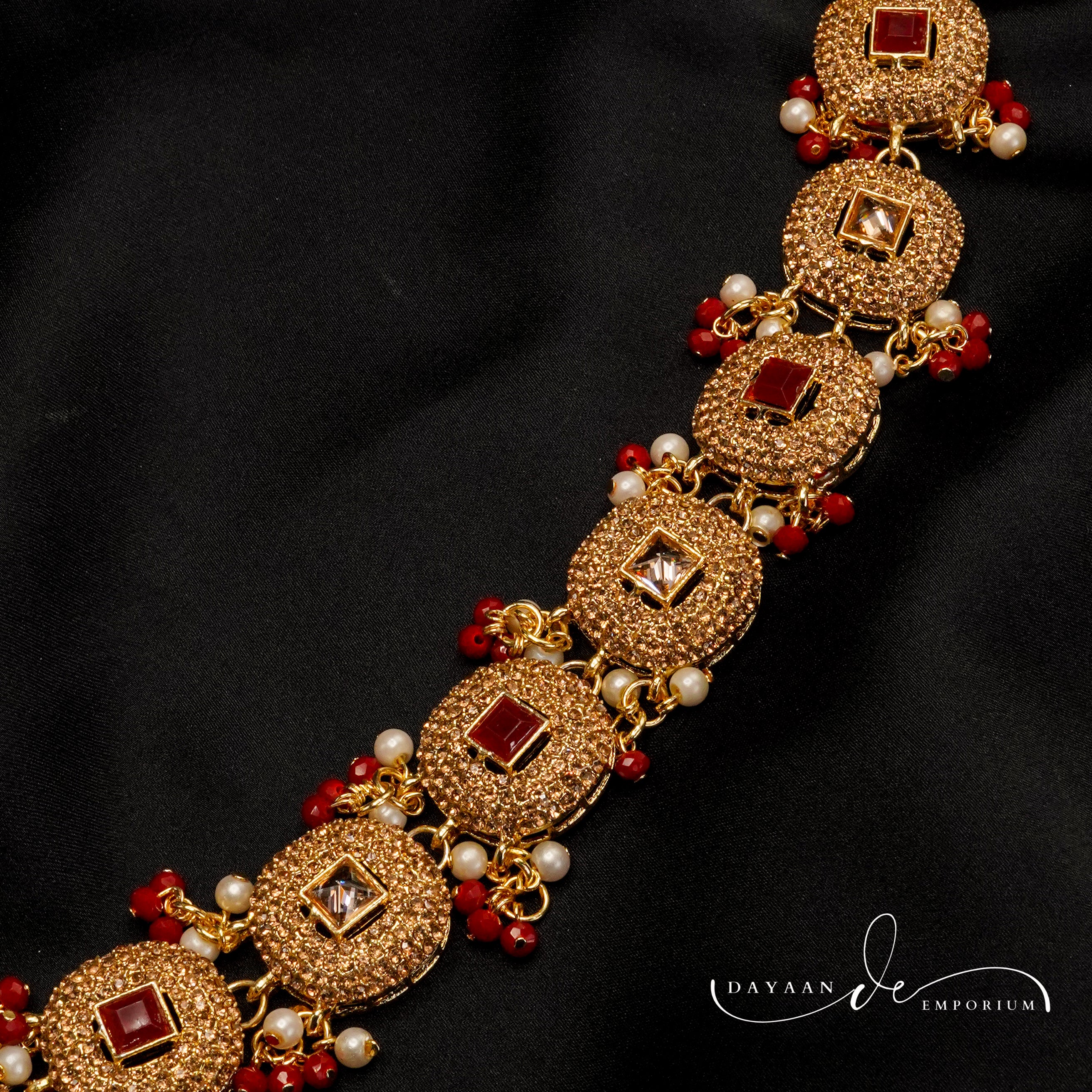 Golden with Multiple Stone Jewellery Set JS-02