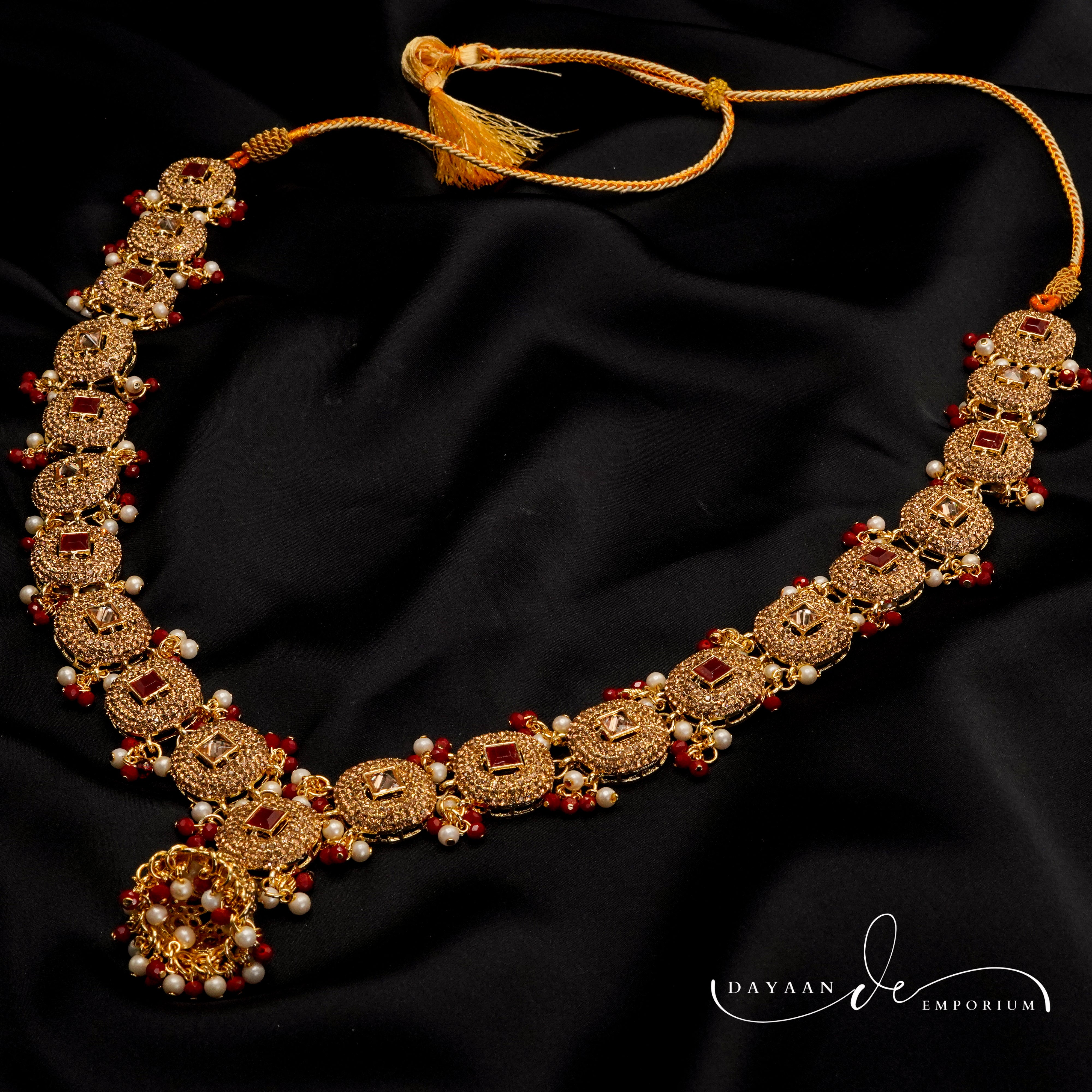 Golden with Multiple Stone Jewellery Set JS-02