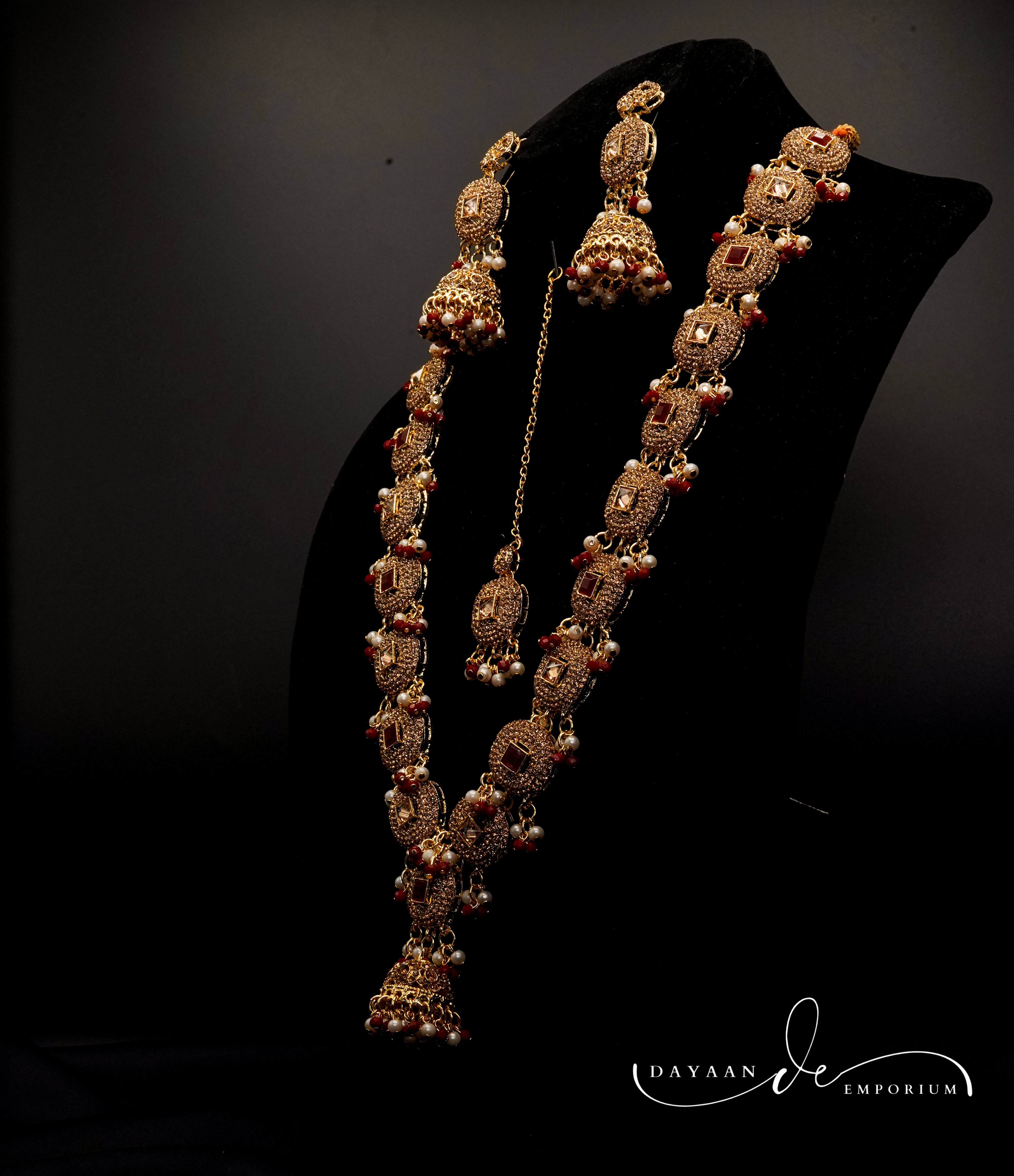 Golden with Multiple Stone Jewellery Set JS-02