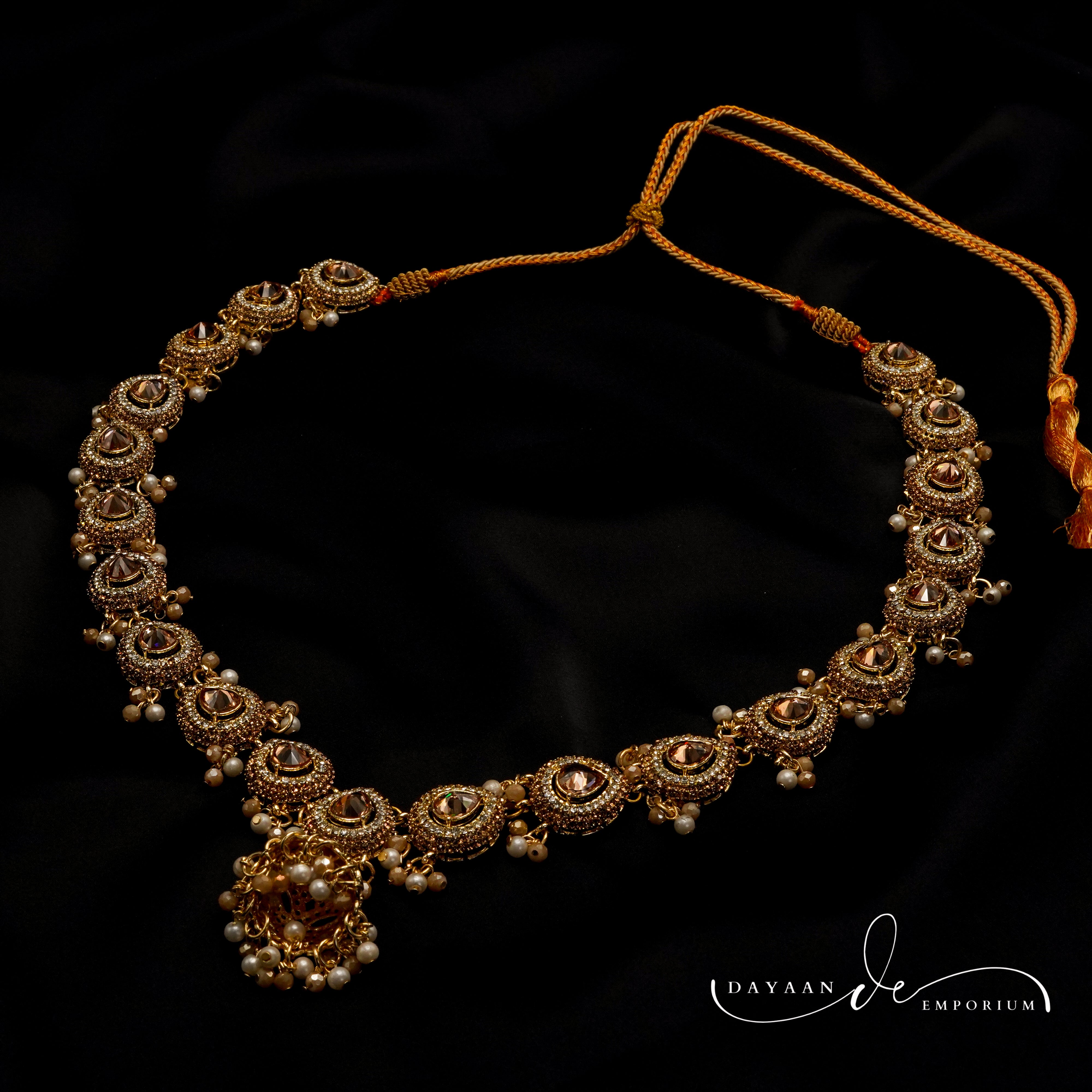 Golden with Multiple Stone Jewellery Set JS-02