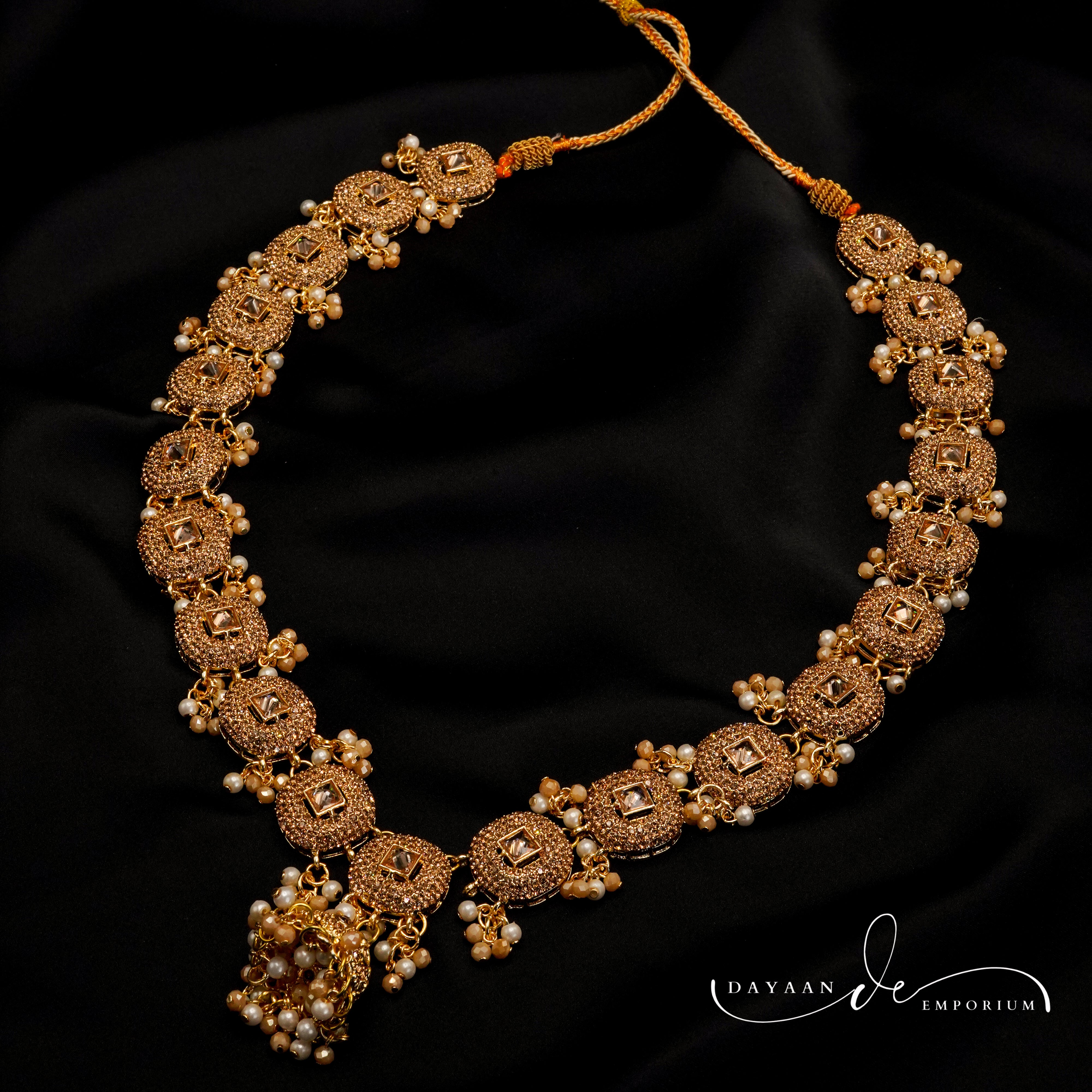 Golden with Multiple Stone Jewellery Set JS-02