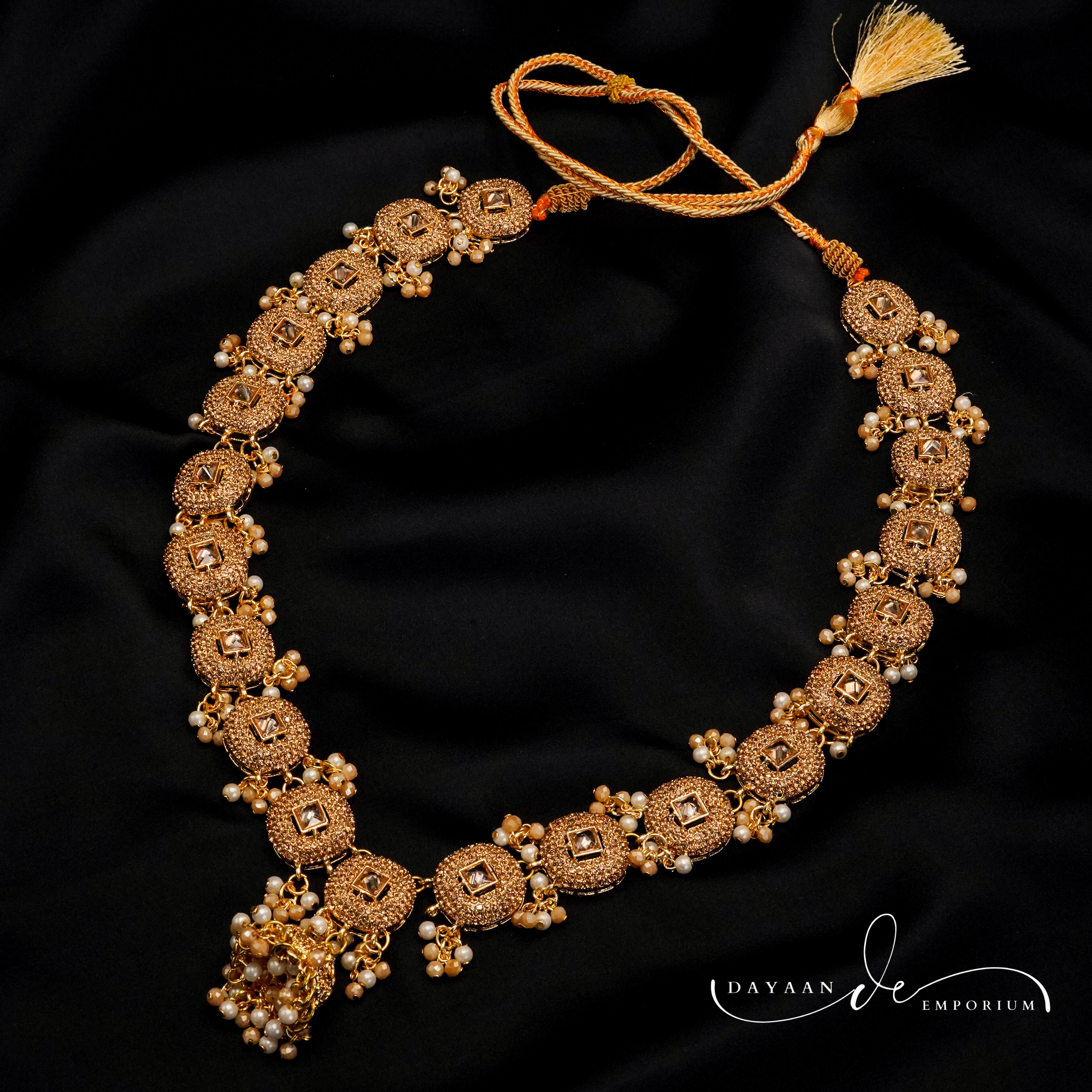 Golden with Multiple Stone Jewellery Set JS-02
