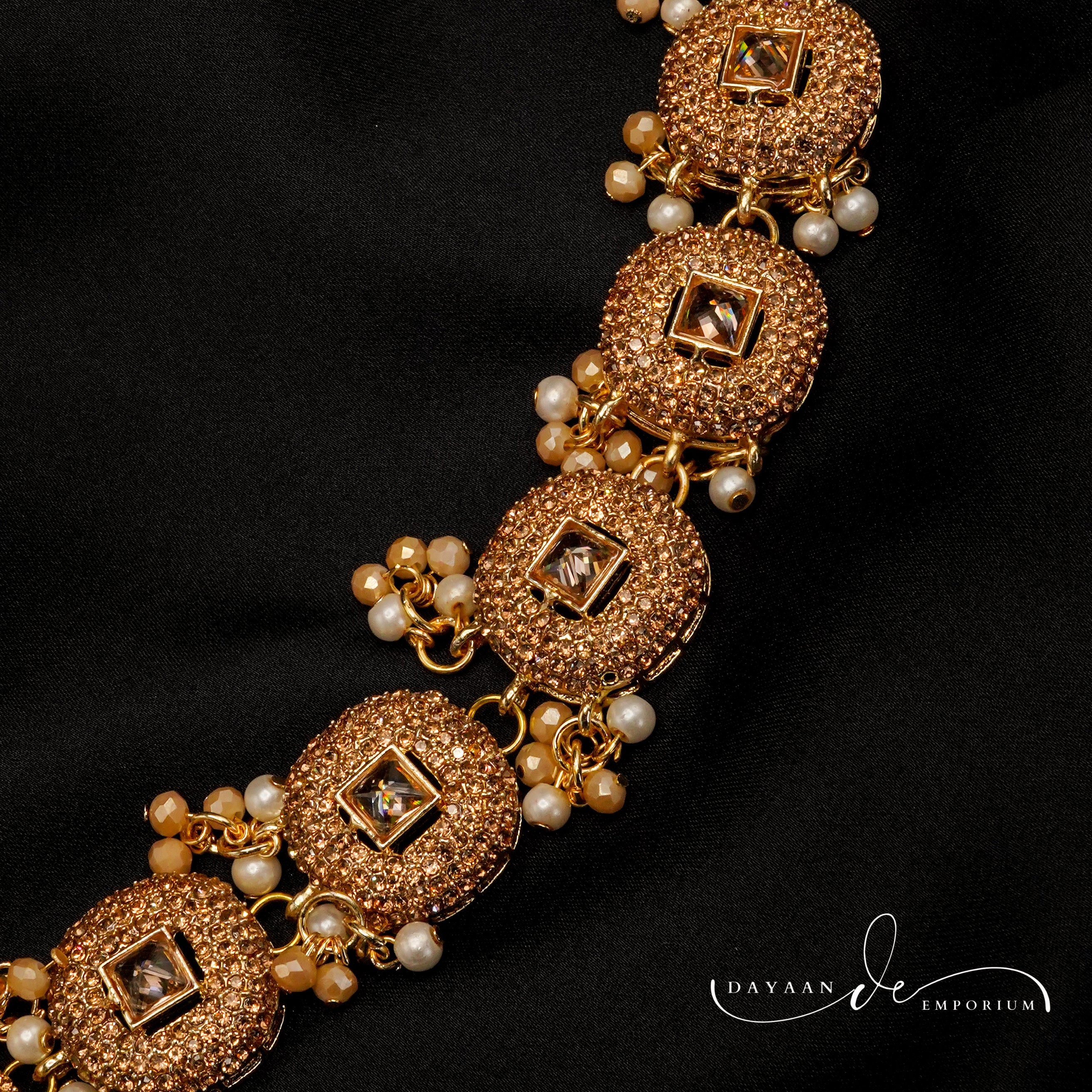 Golden with Multiple Stone Jewellery Set JS-02