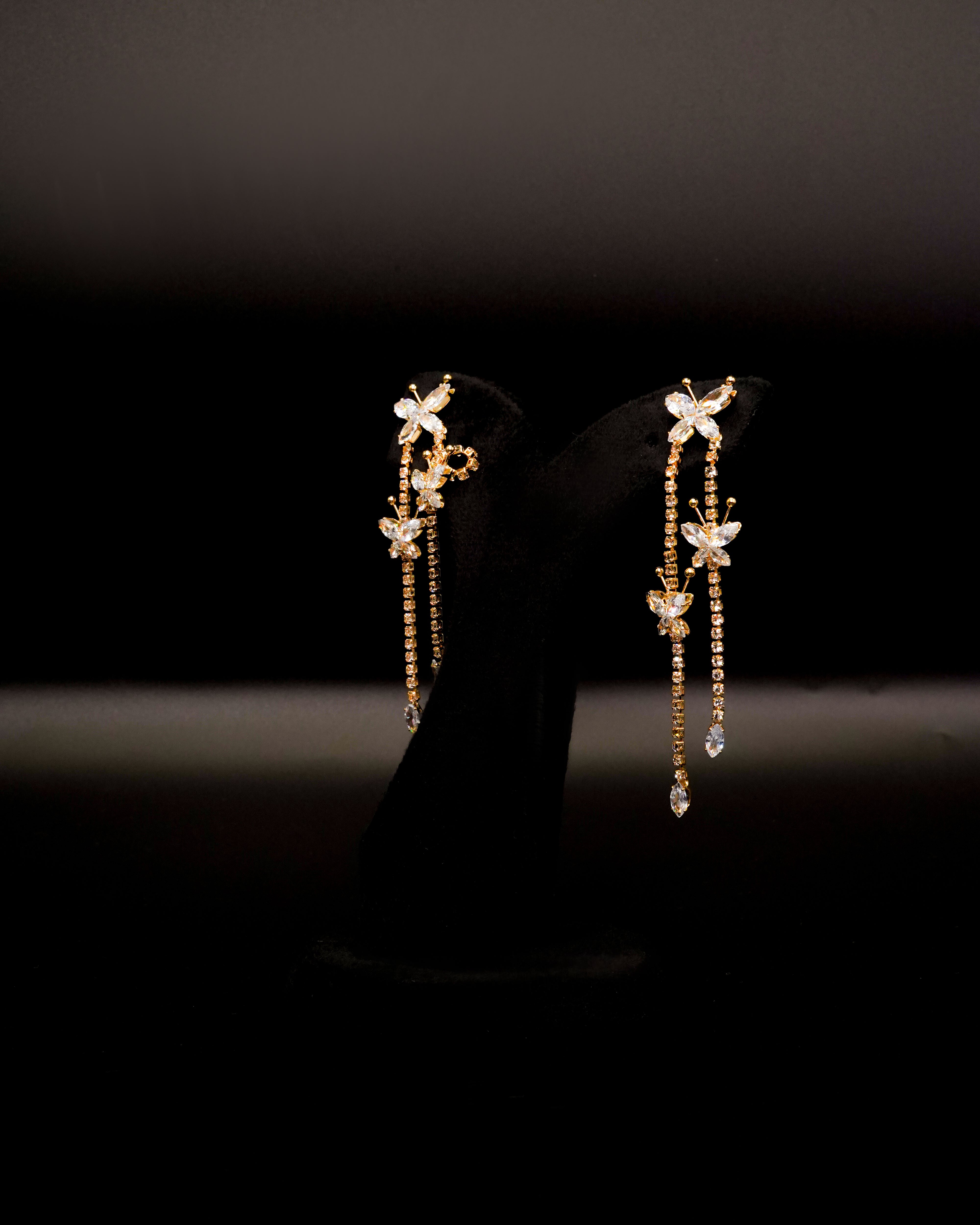 Golden Drop Butterfly Design Earring E-4