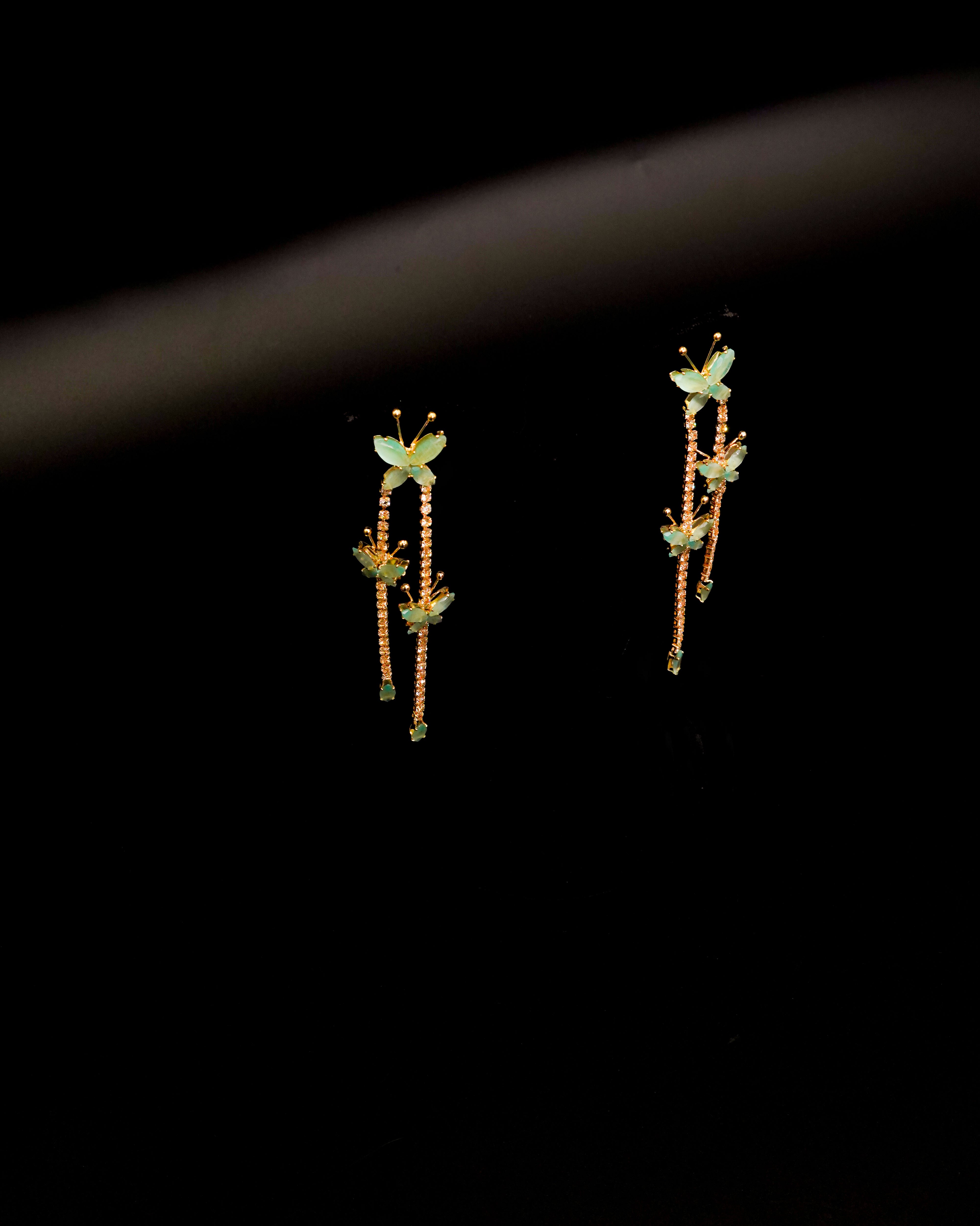 Golden Drop Butterfly Design Earring E-4