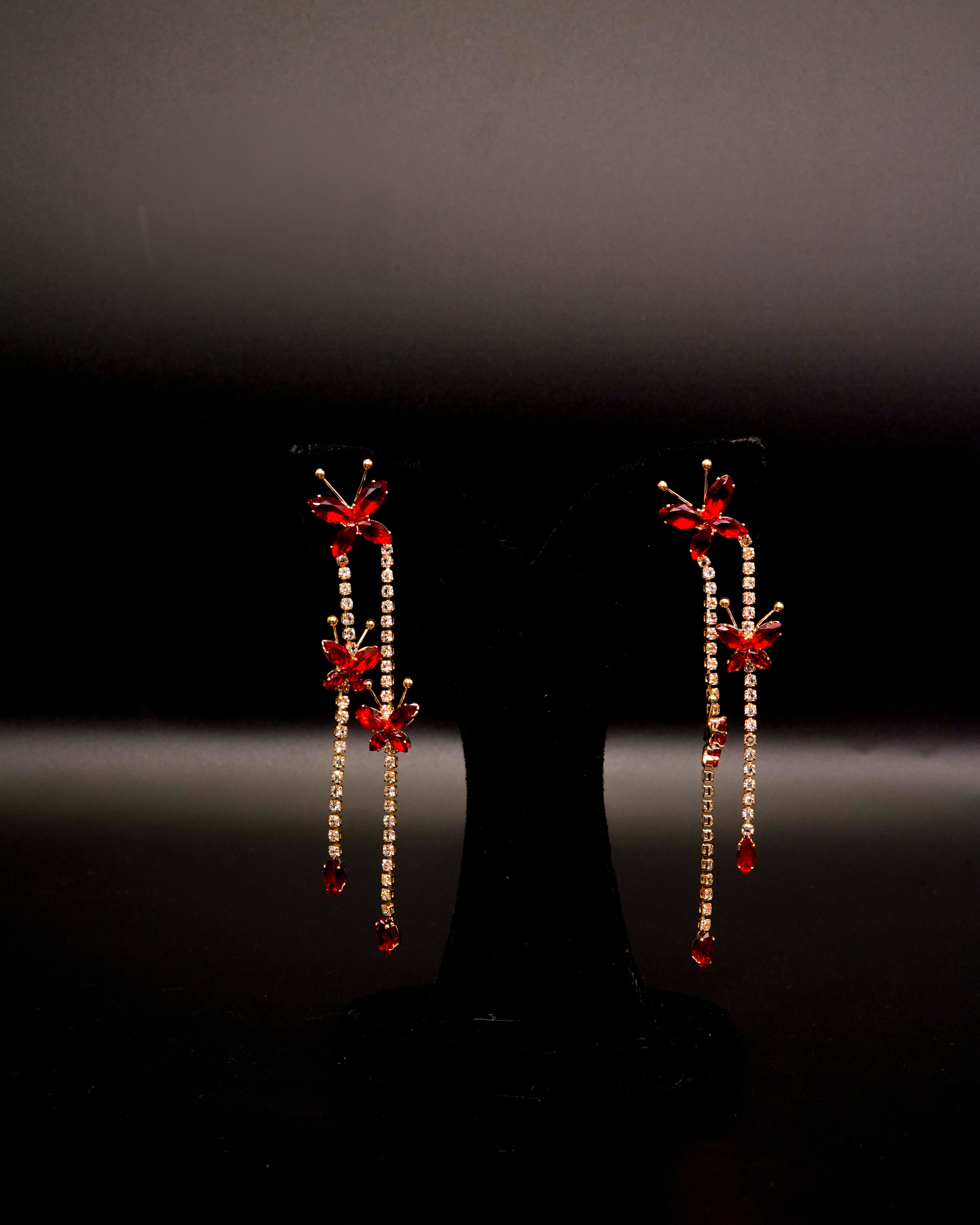 Golden Drop Butterfly Design Earring E-4