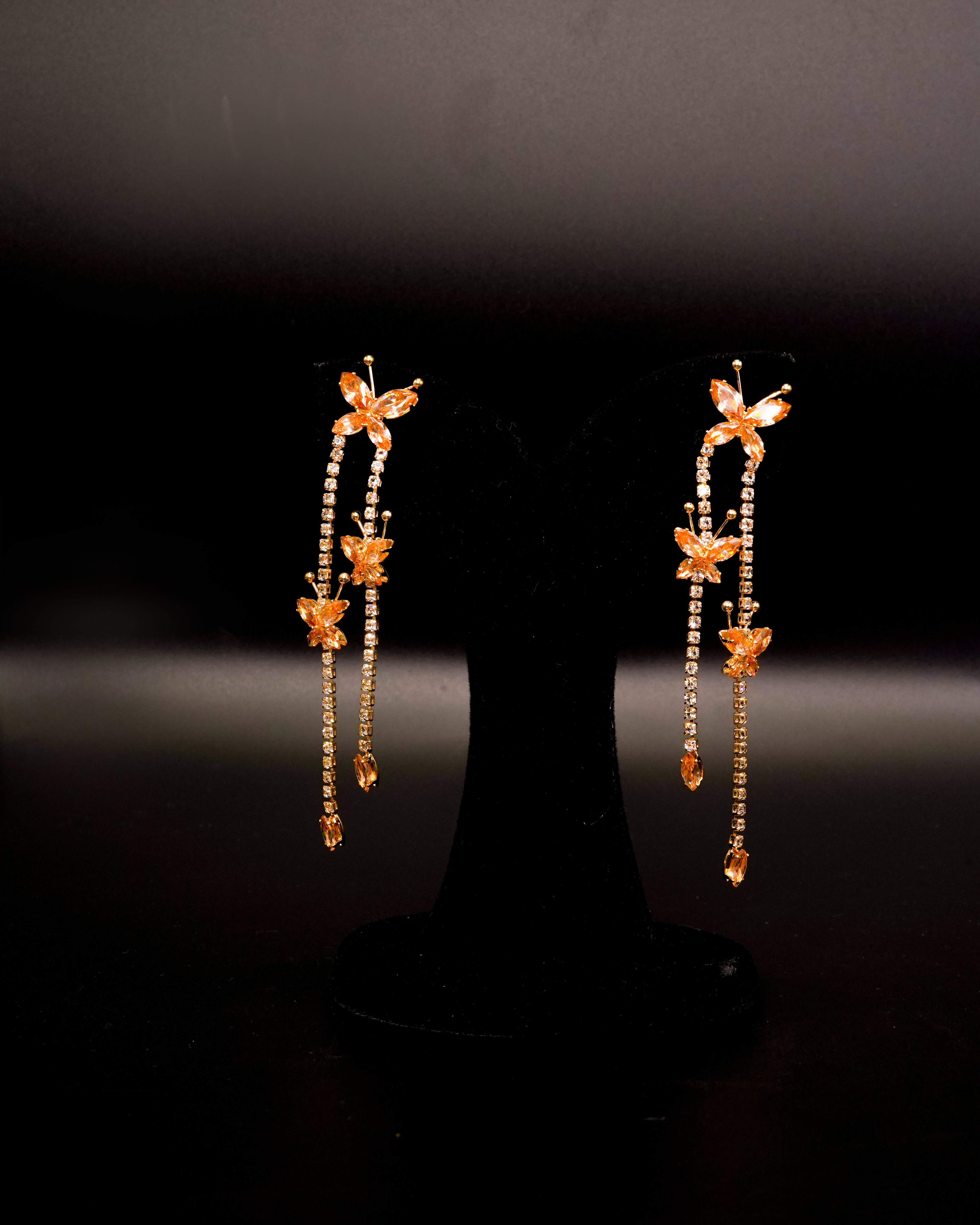 Golden Drop Butterfly Design Earring E-4