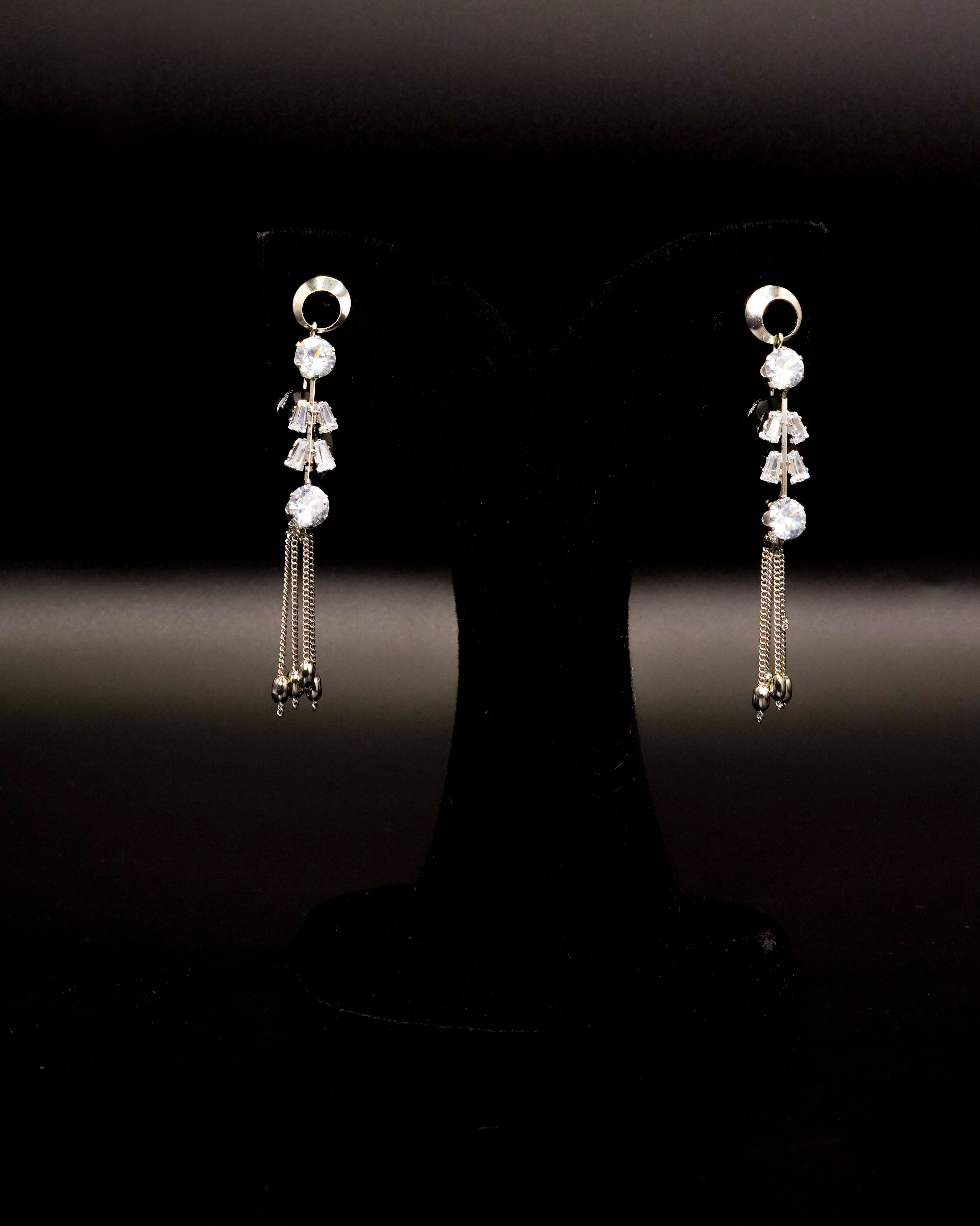Black Stone Drop Earrings E-14