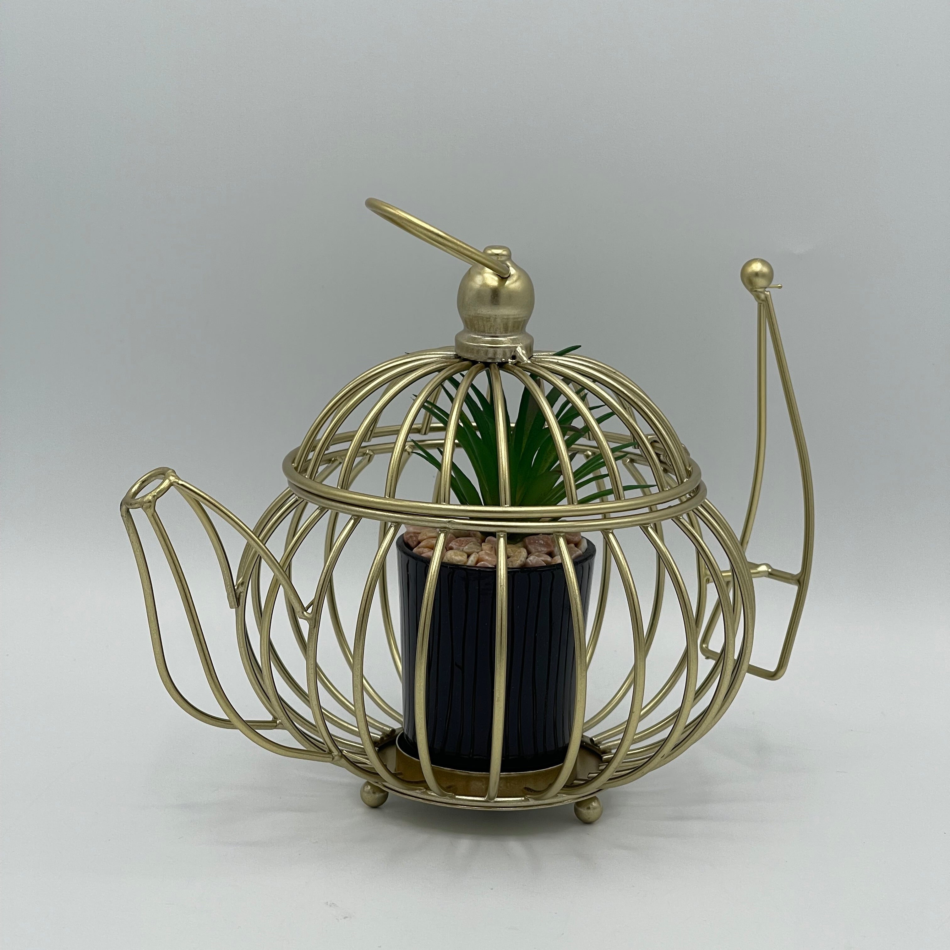 Home Decor Metal Alloy Teapot Style Centerpiece RK 16  Size (8x6)
