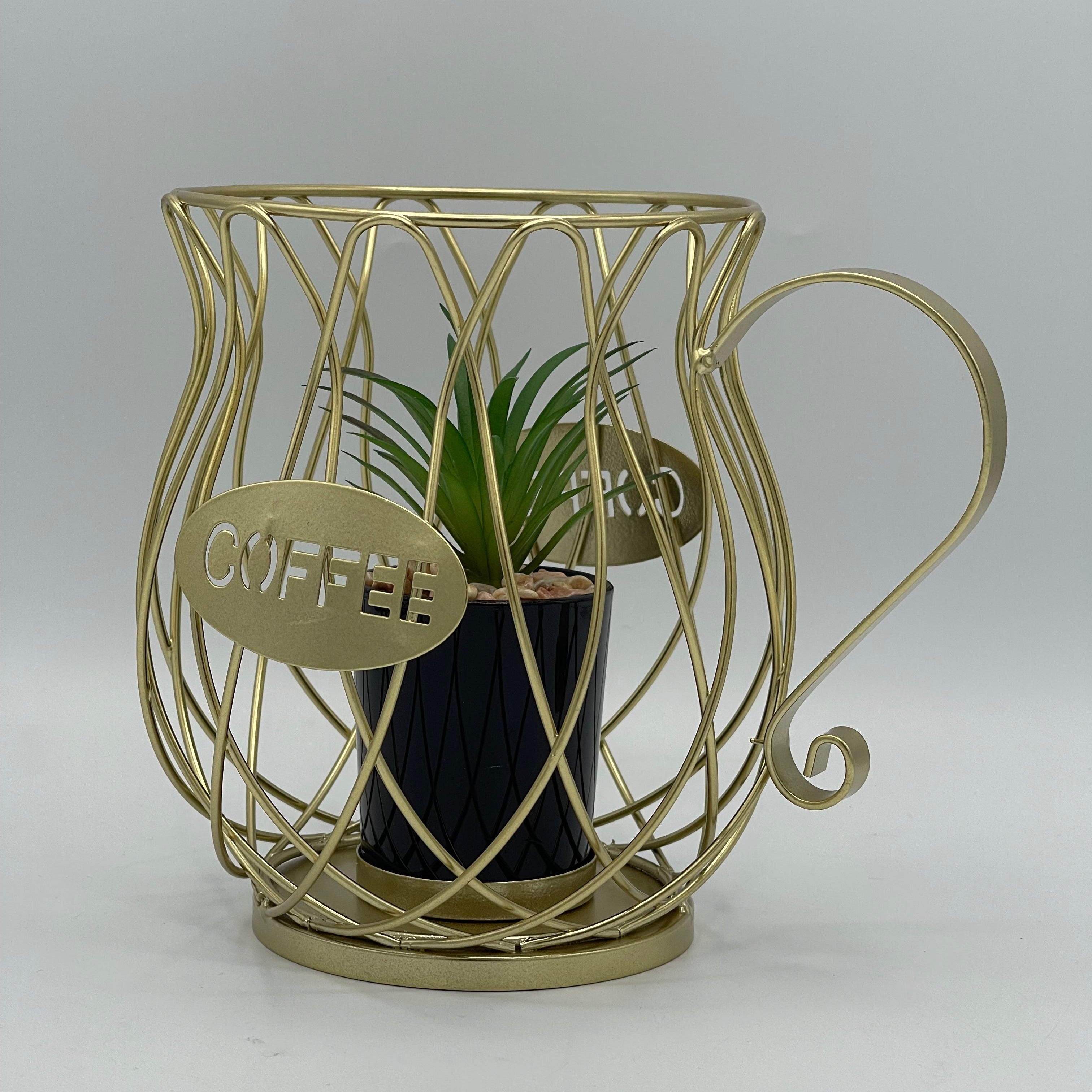 Home Decor Metal Alloy Coffee Mug Style Centerpiece RK 15  Size (6x6)
