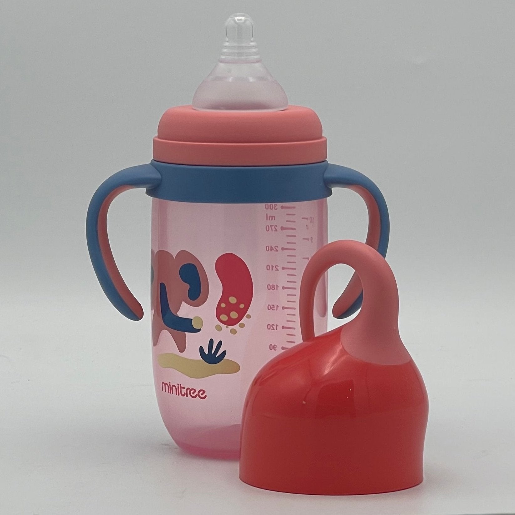 Minitree Wide Neck Feeding Bottle With Handle 300 ml 6 month+ BF-1