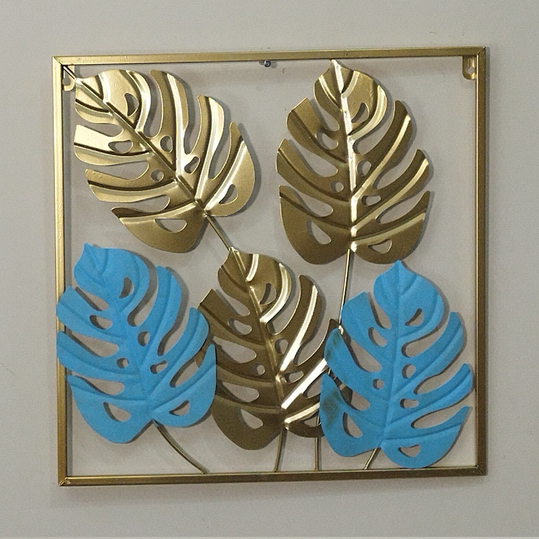 Metallic Wall Art Leaf Design GT-3