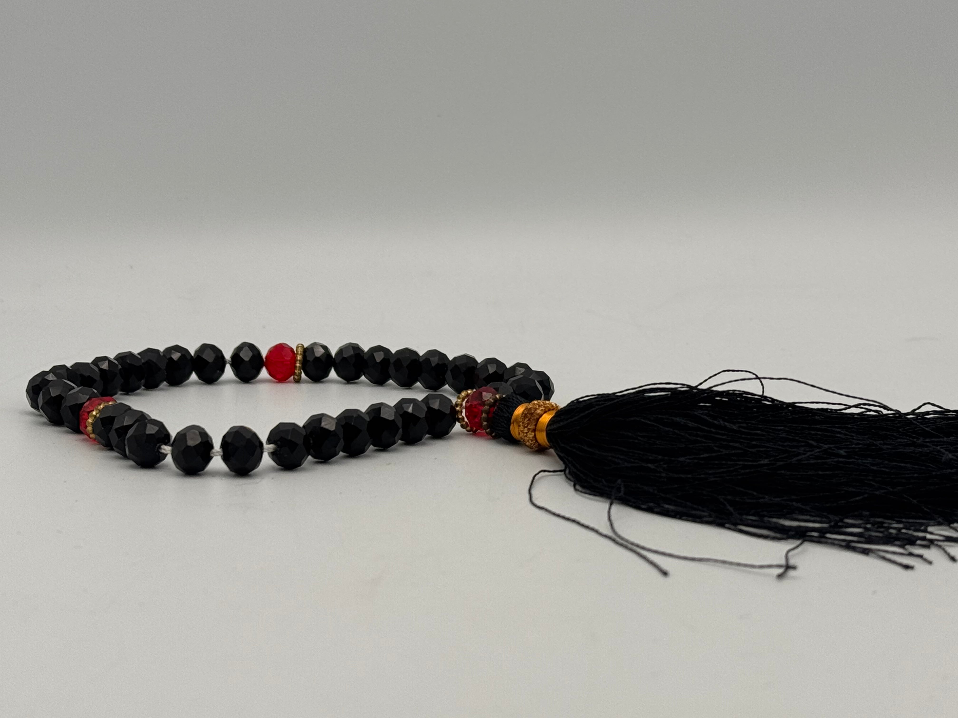 Crystals Fancy Tasbih 33 Beads Black Colour 12 pc