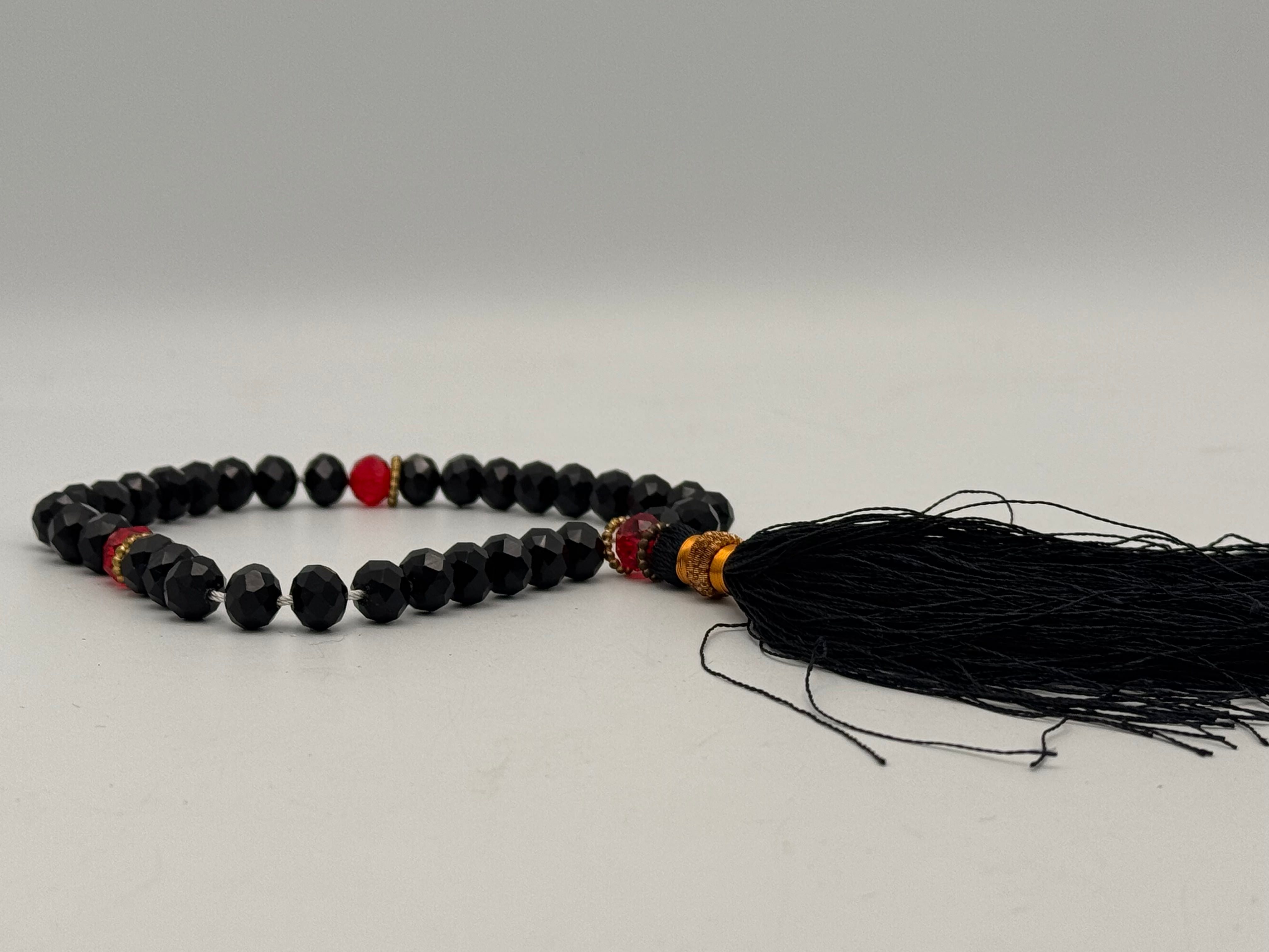 Crystals Fancy Tasbih 33 Beads Black Colour 12 pc