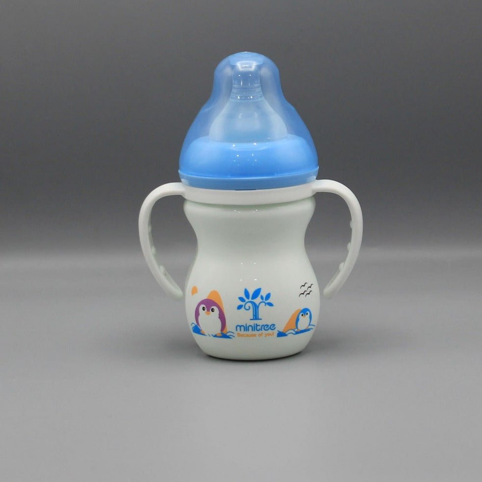 Minitree Wide Neck Feeding Bottle With Handle 330 ml 6 Month + BF - 5 - Dayaan Emporium