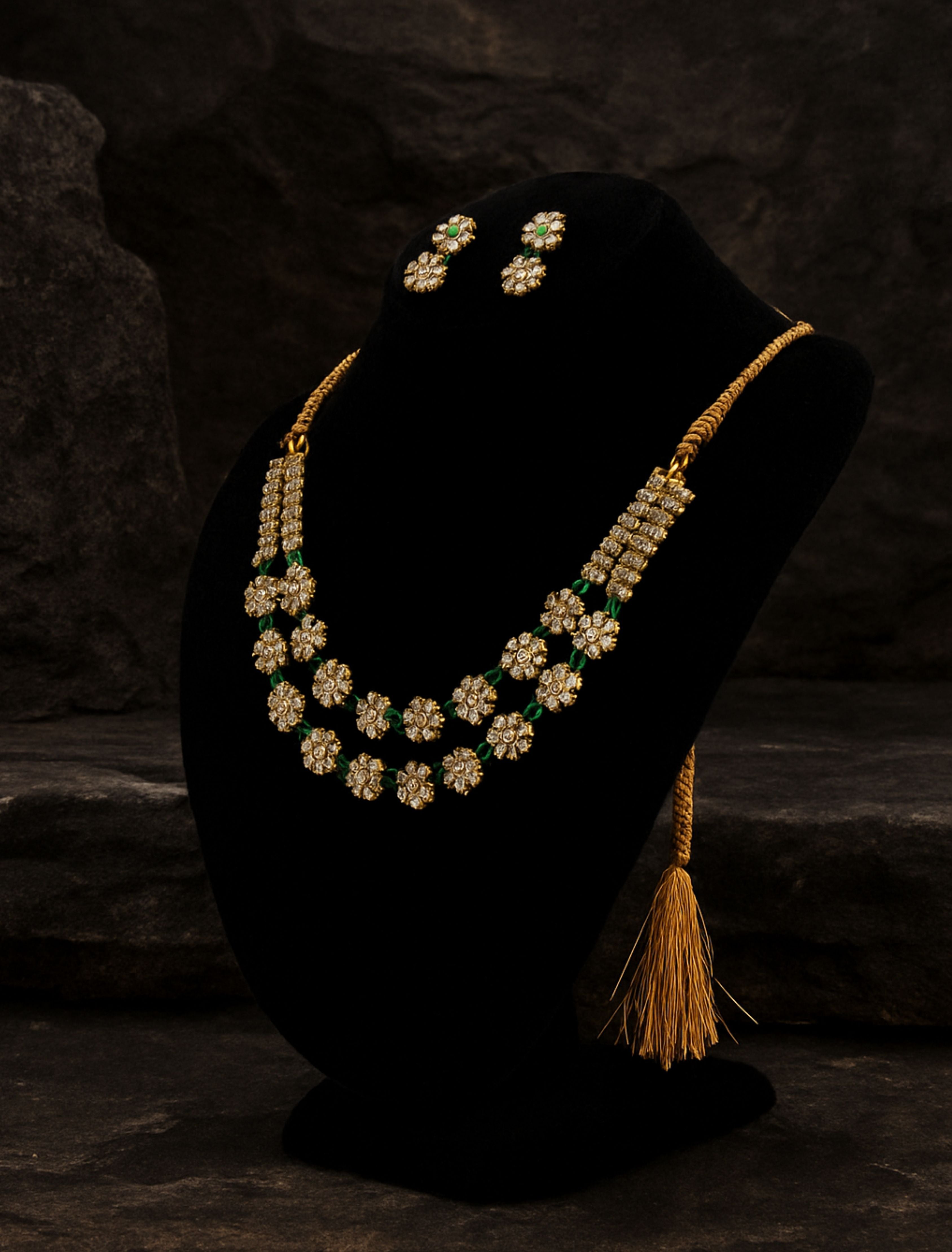 Stone Pendant with Earrings Set LS-16