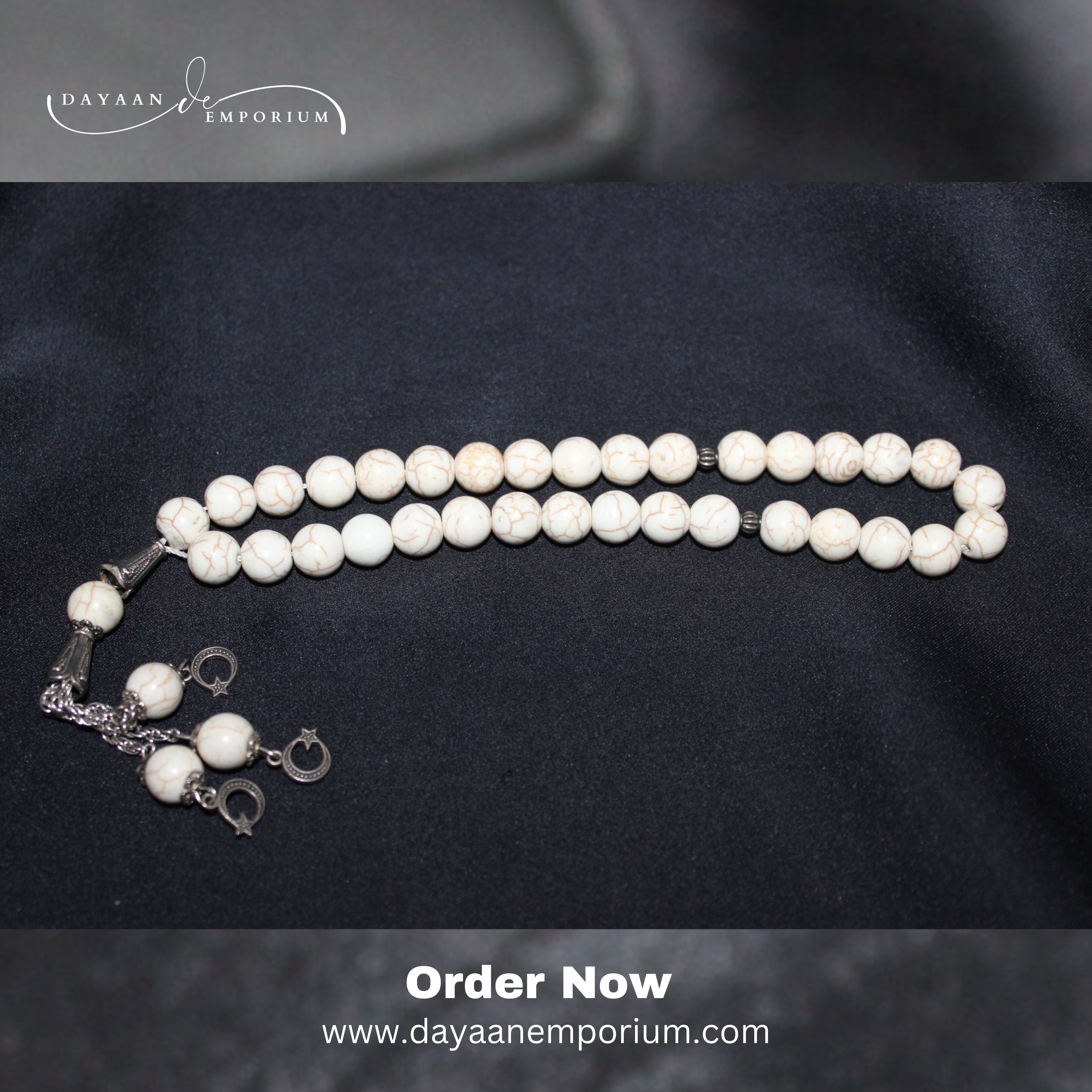 White Feroza Stone Tasbih 33 Beads
