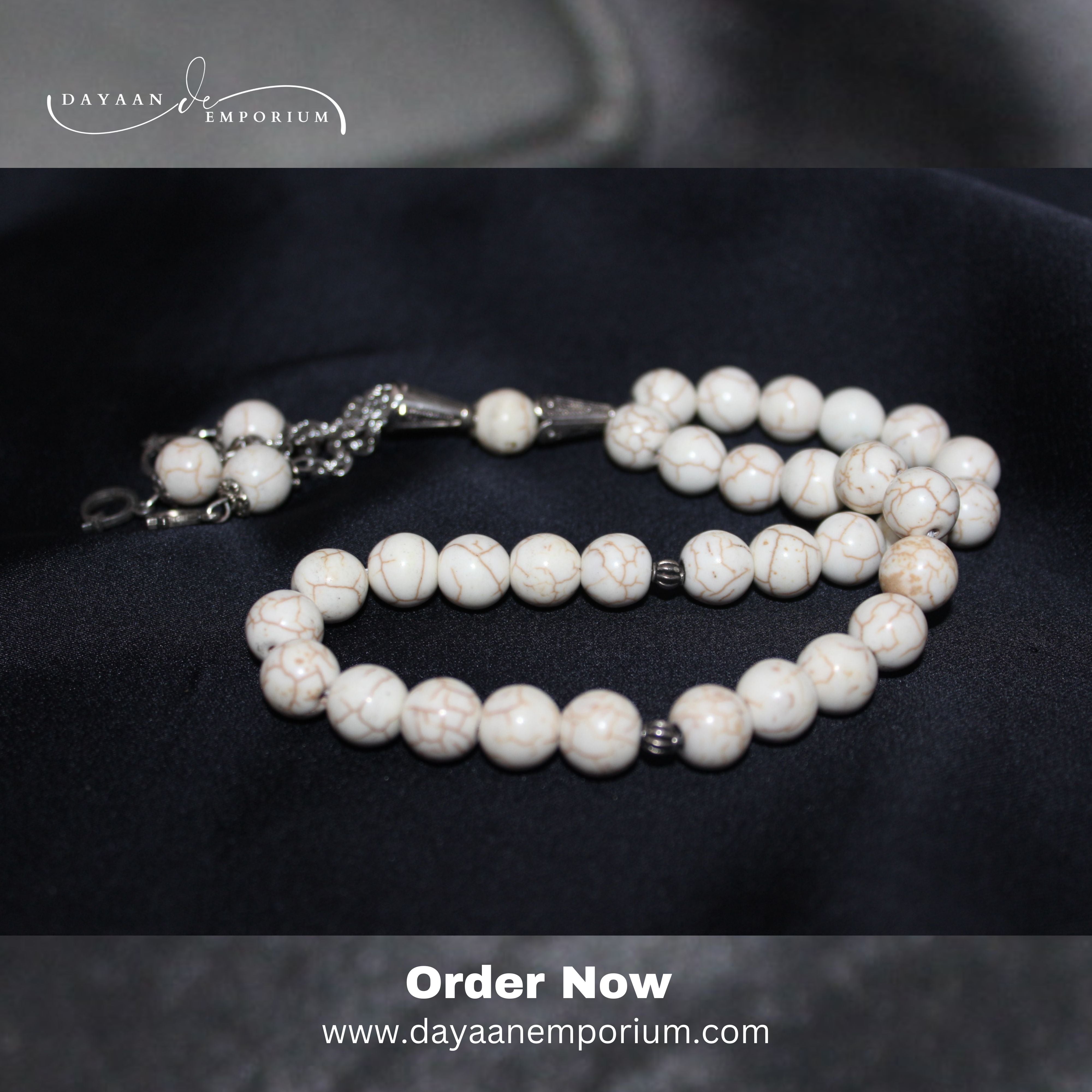 White Feroza Stone Tasbih 33 Beads